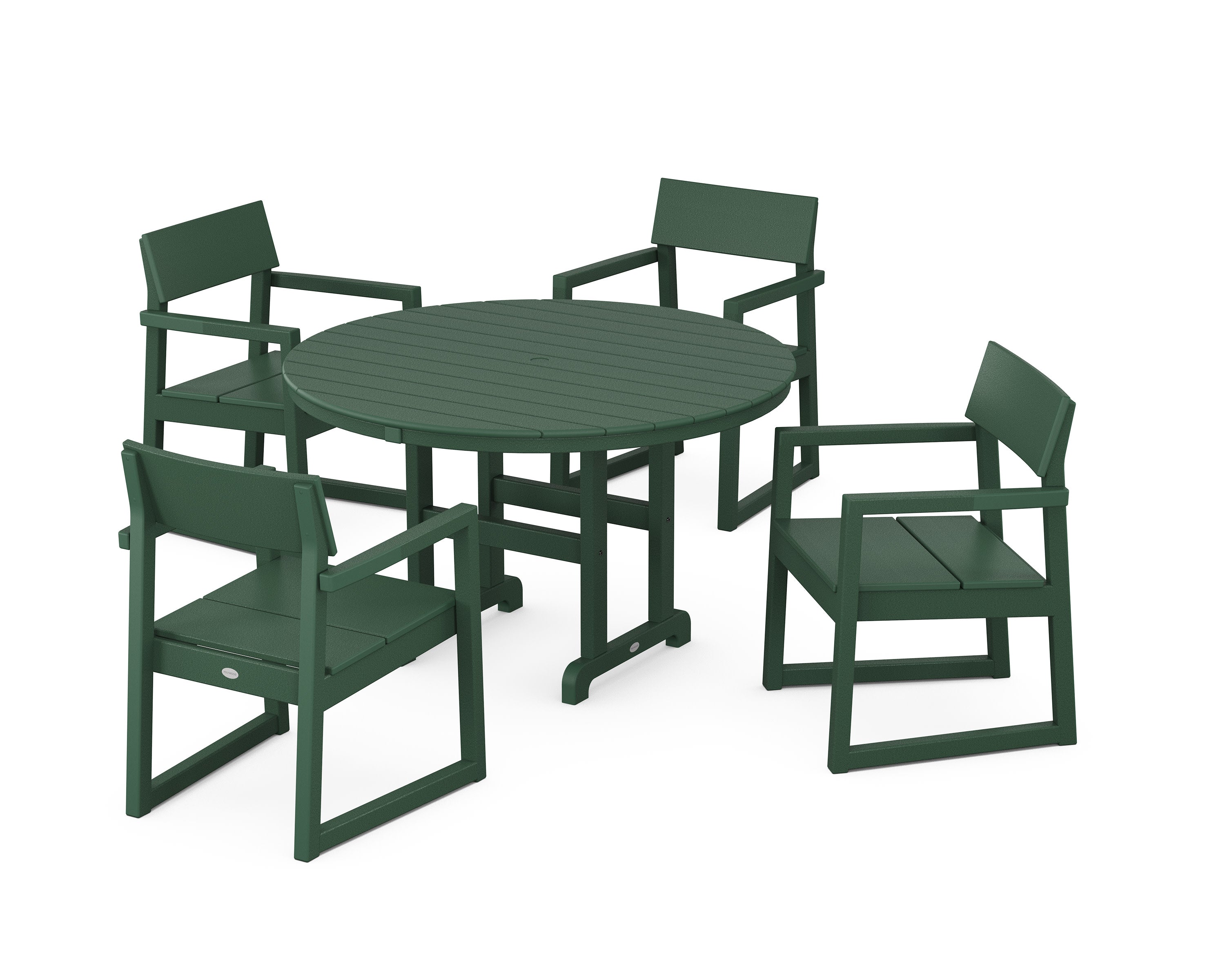 EDGE 5-Piece Round Farmhouse Dining Set in Green