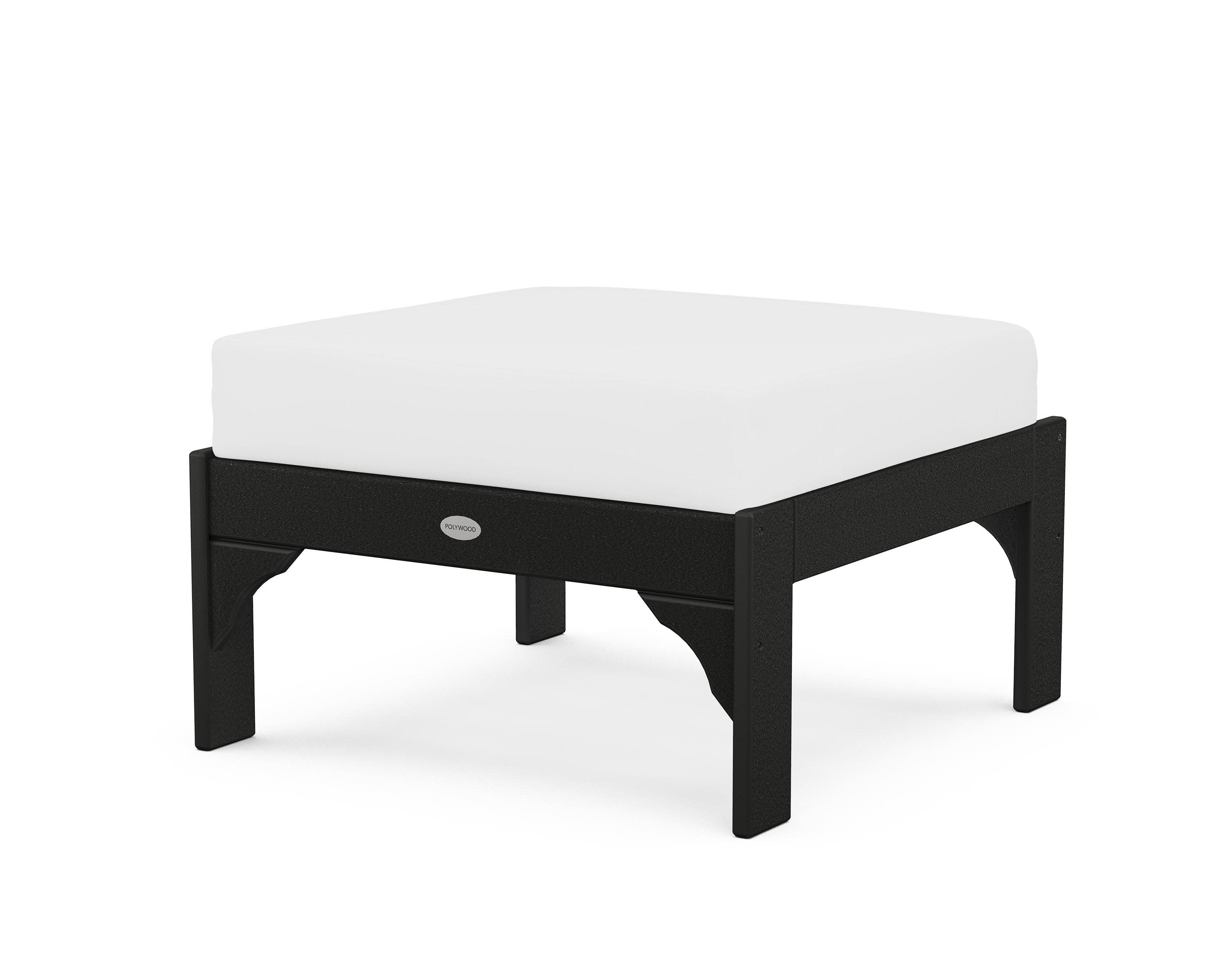 Vineyard Deep Seating Ottoman in Black / Natural