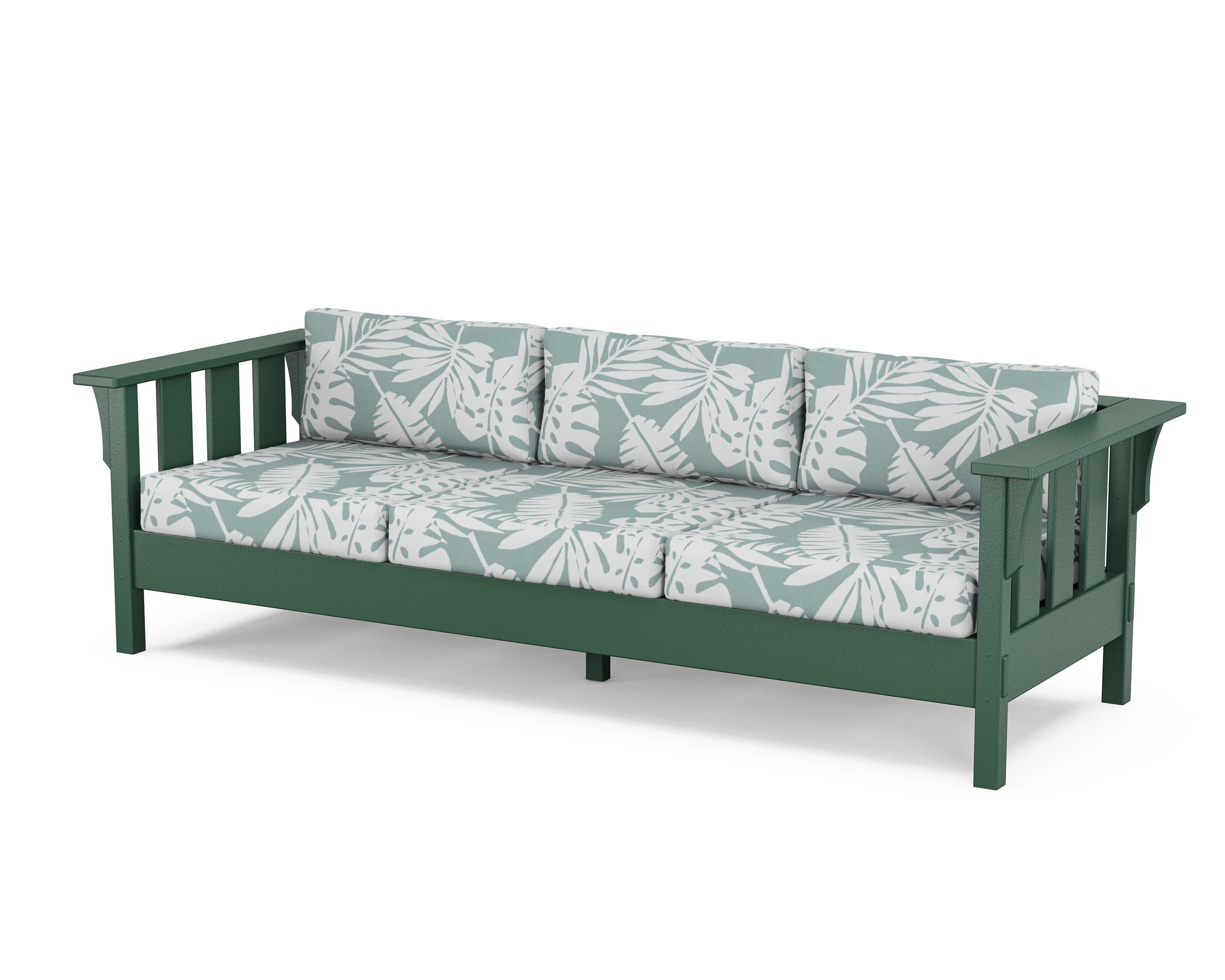 Acadia Deep Seating Sofa in Green / Leaf Glacier Spa