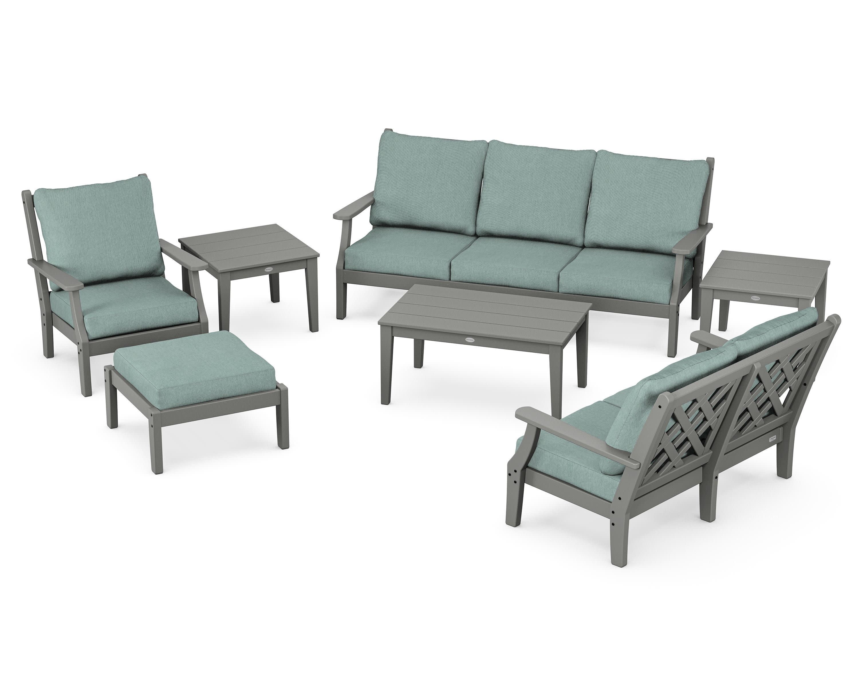 Wovendale 7-Piece Deep Seating Set in Slate Grey / Glacier Spa