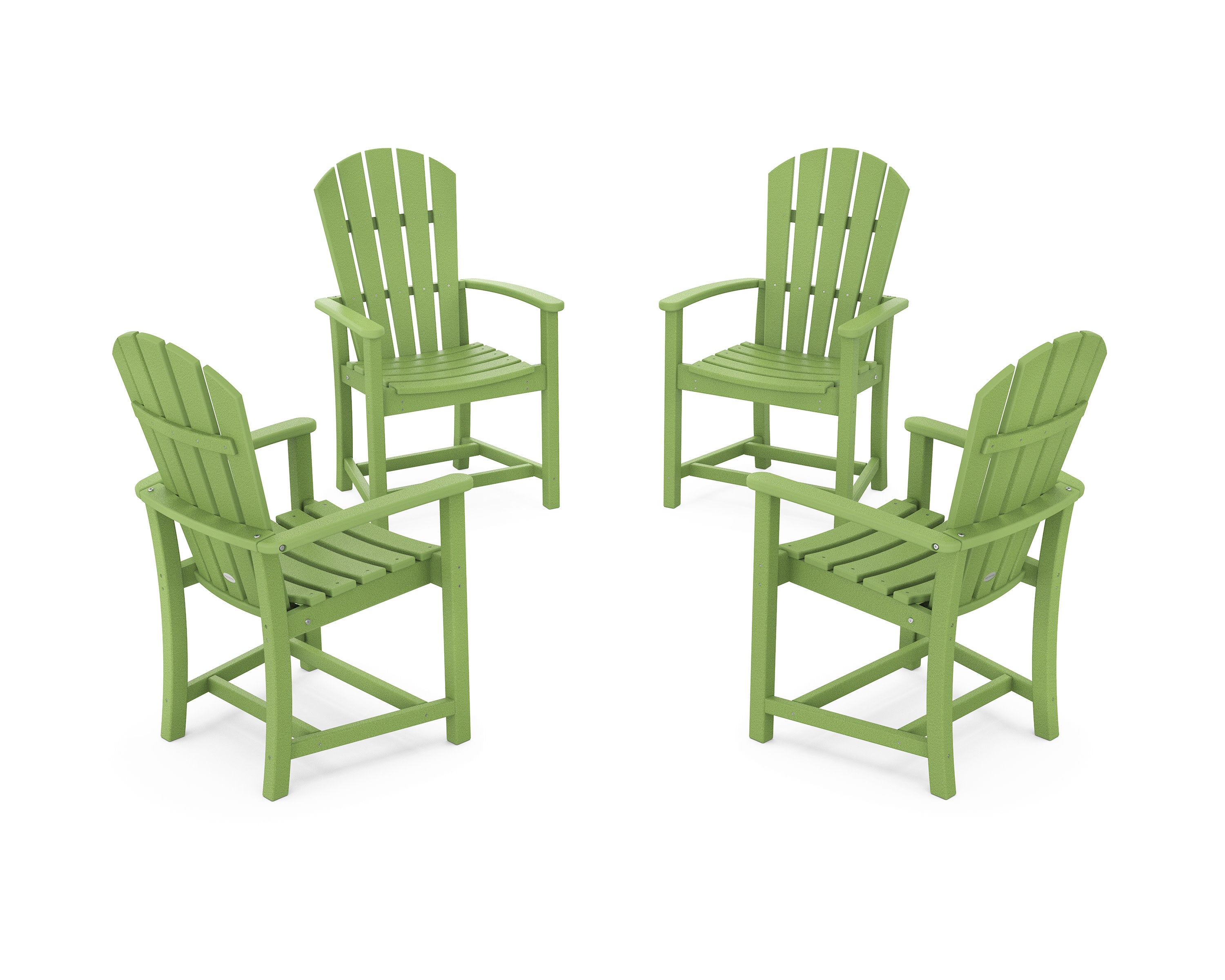 Palm Coast 4-Piece Upright Adirondack Conversation Set in Lime