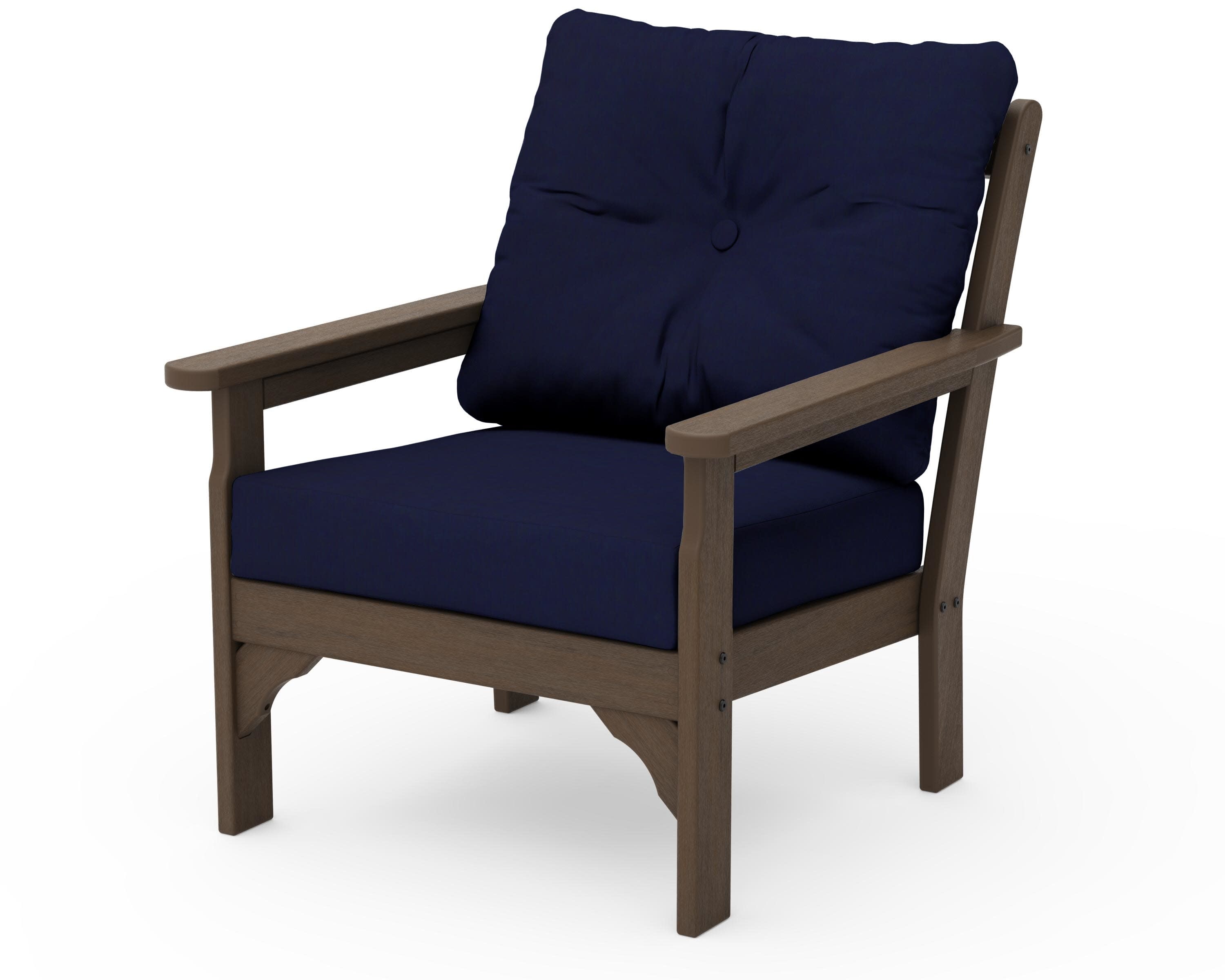 Vineyard Deep Seating Chair in Kona / Navy