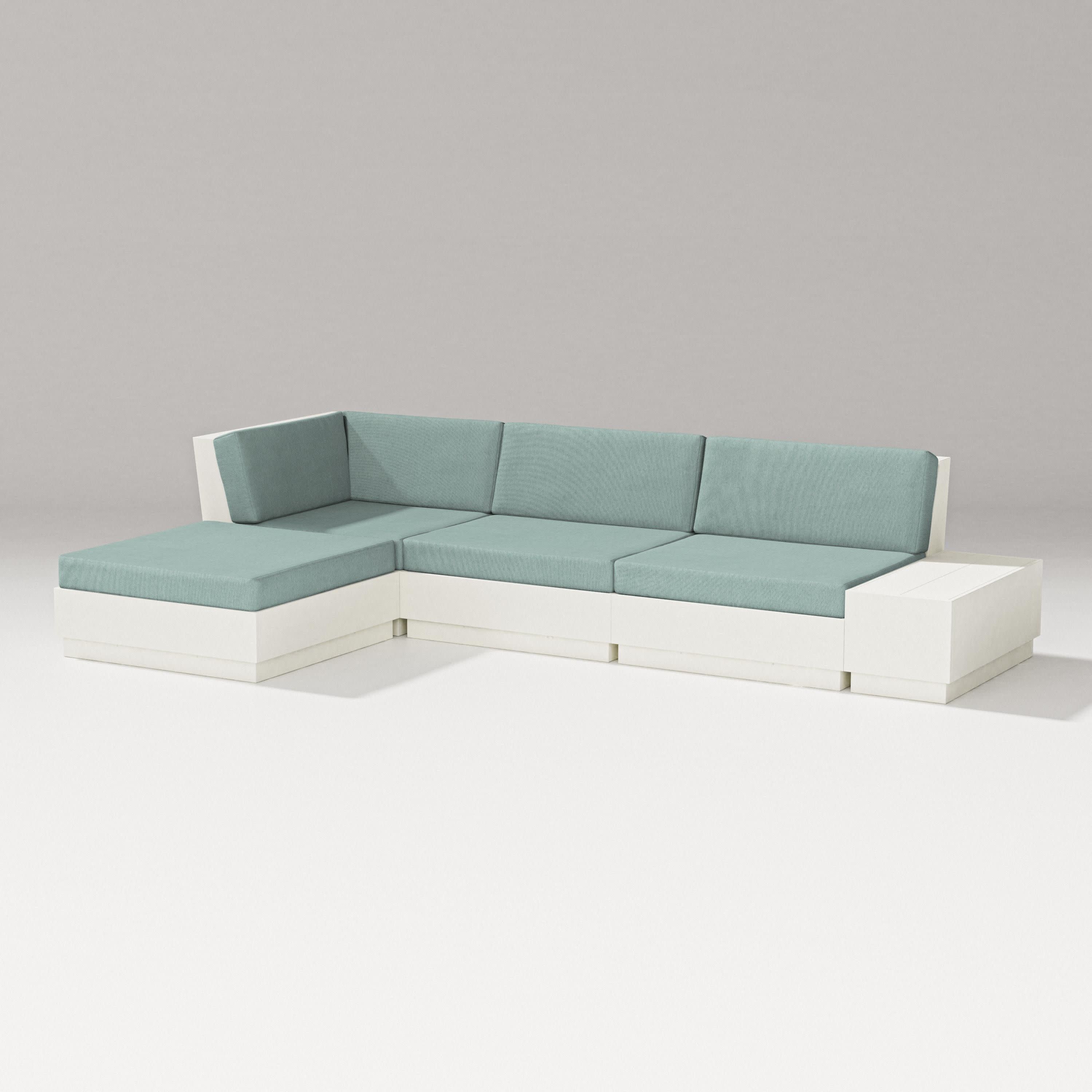 Elevate Chaise Sectional in Vintage White / Glacier Spa