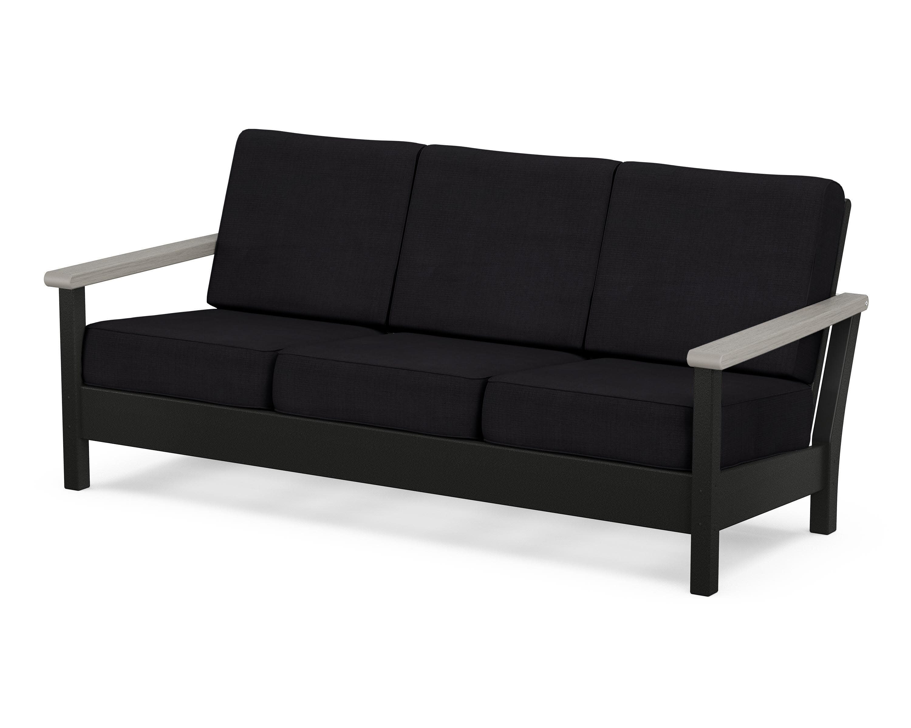 Harbour Deep Seating Sofa in Black / Driftwood / Midnight Linen