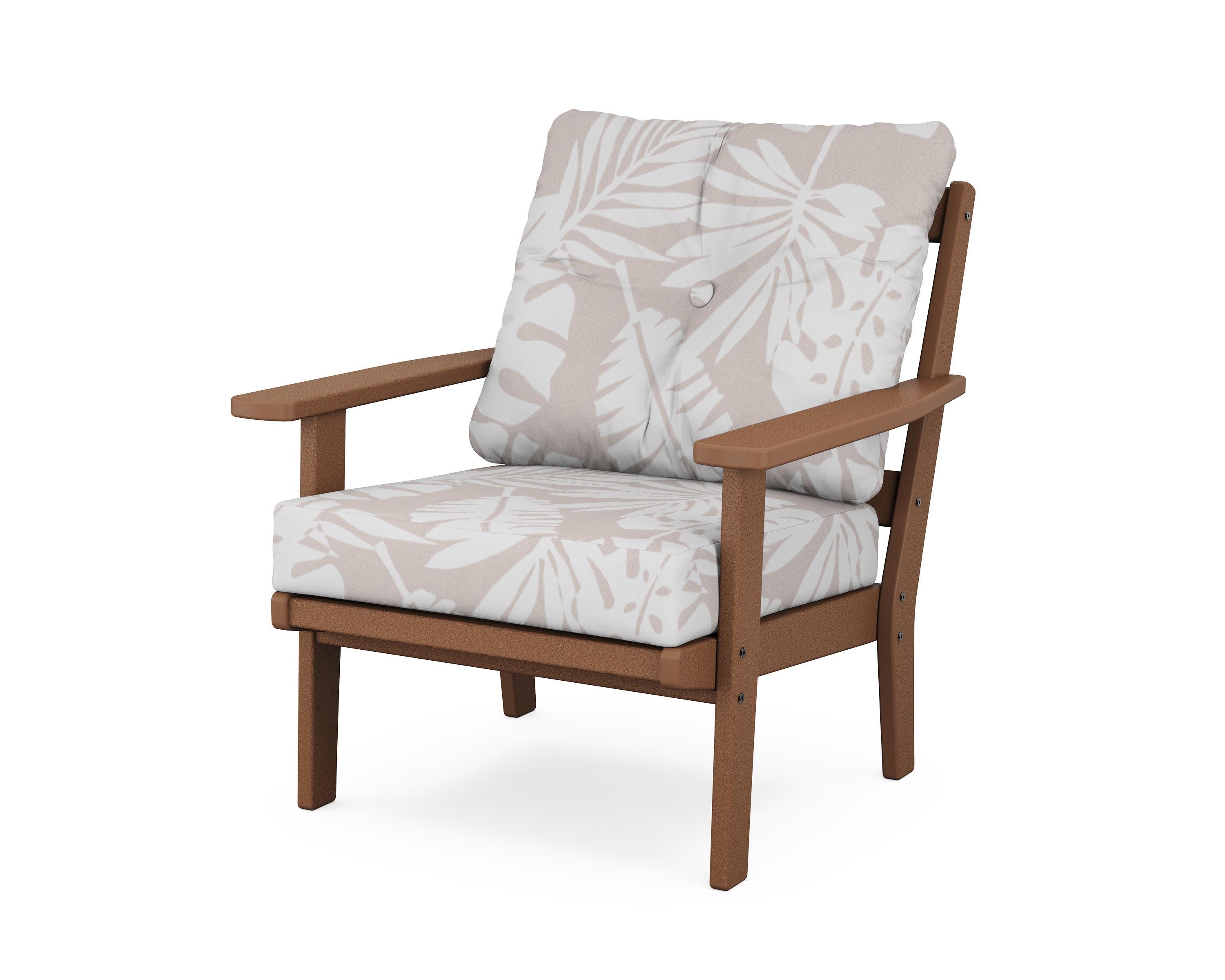 Oxford Deep Seating Chair in Teak / Leaf Dune Burlap