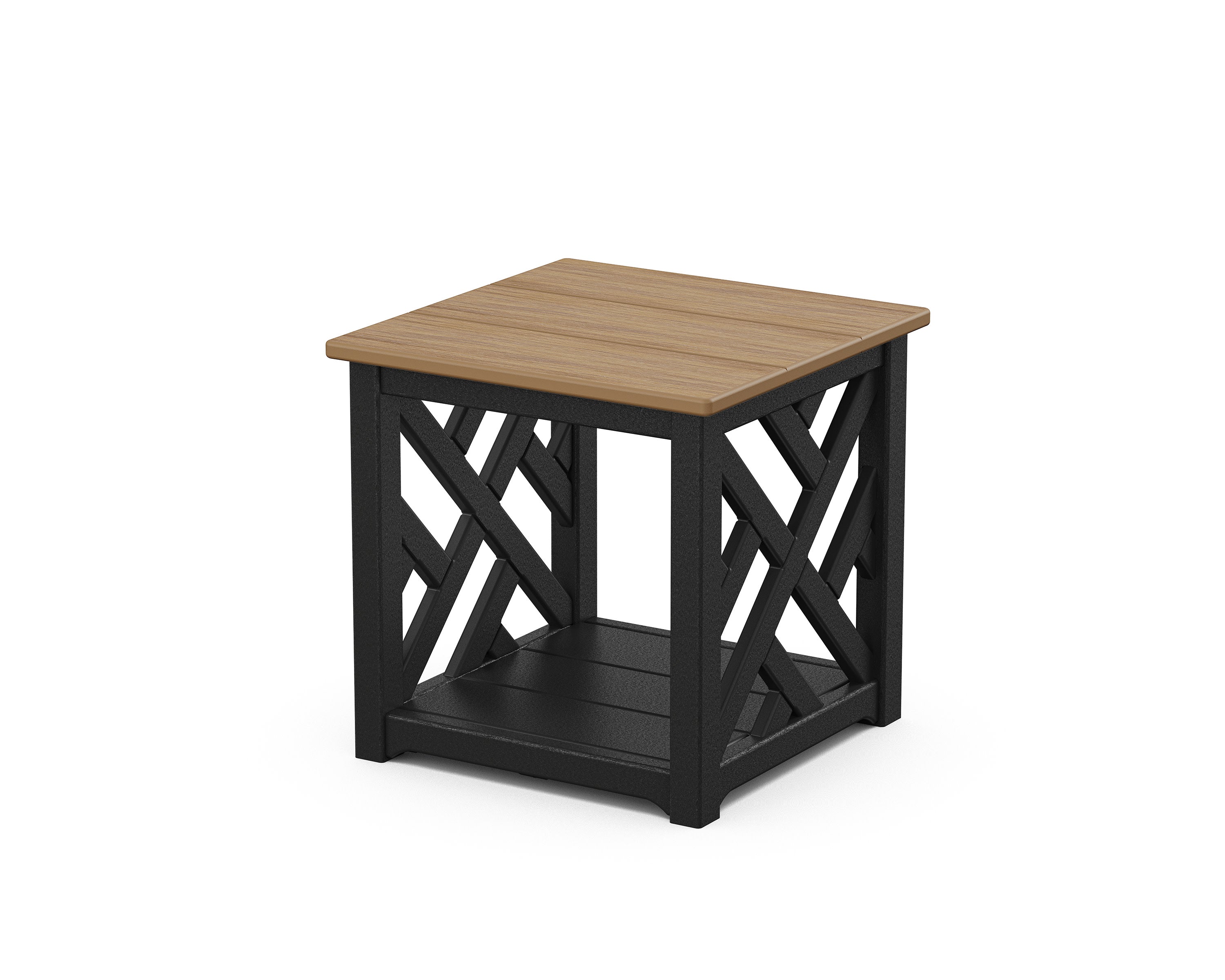 Chippendale Accent Table in Black / Natural