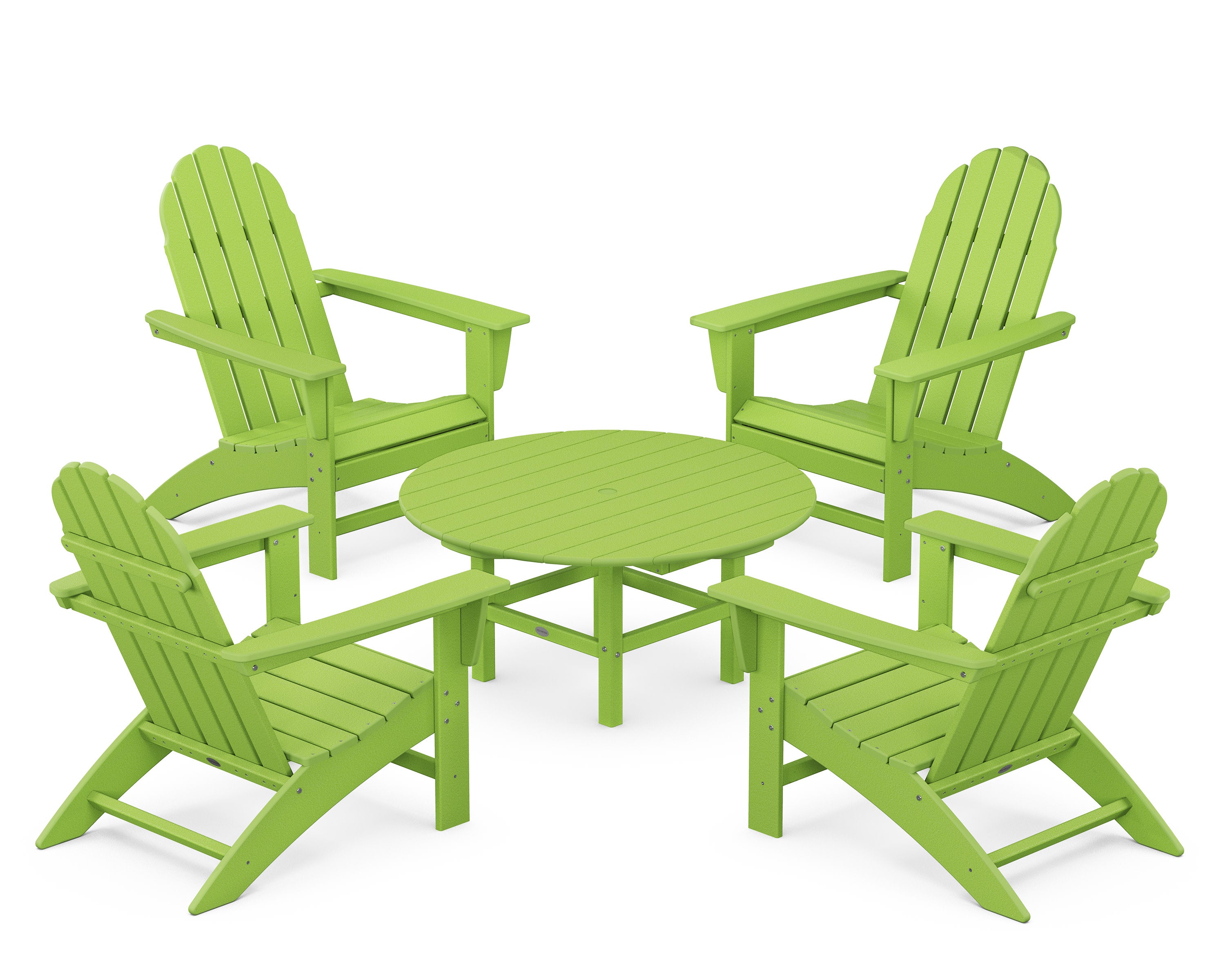 Vineyard 5-Piece Adirondack Chair Conversation Set in Lime