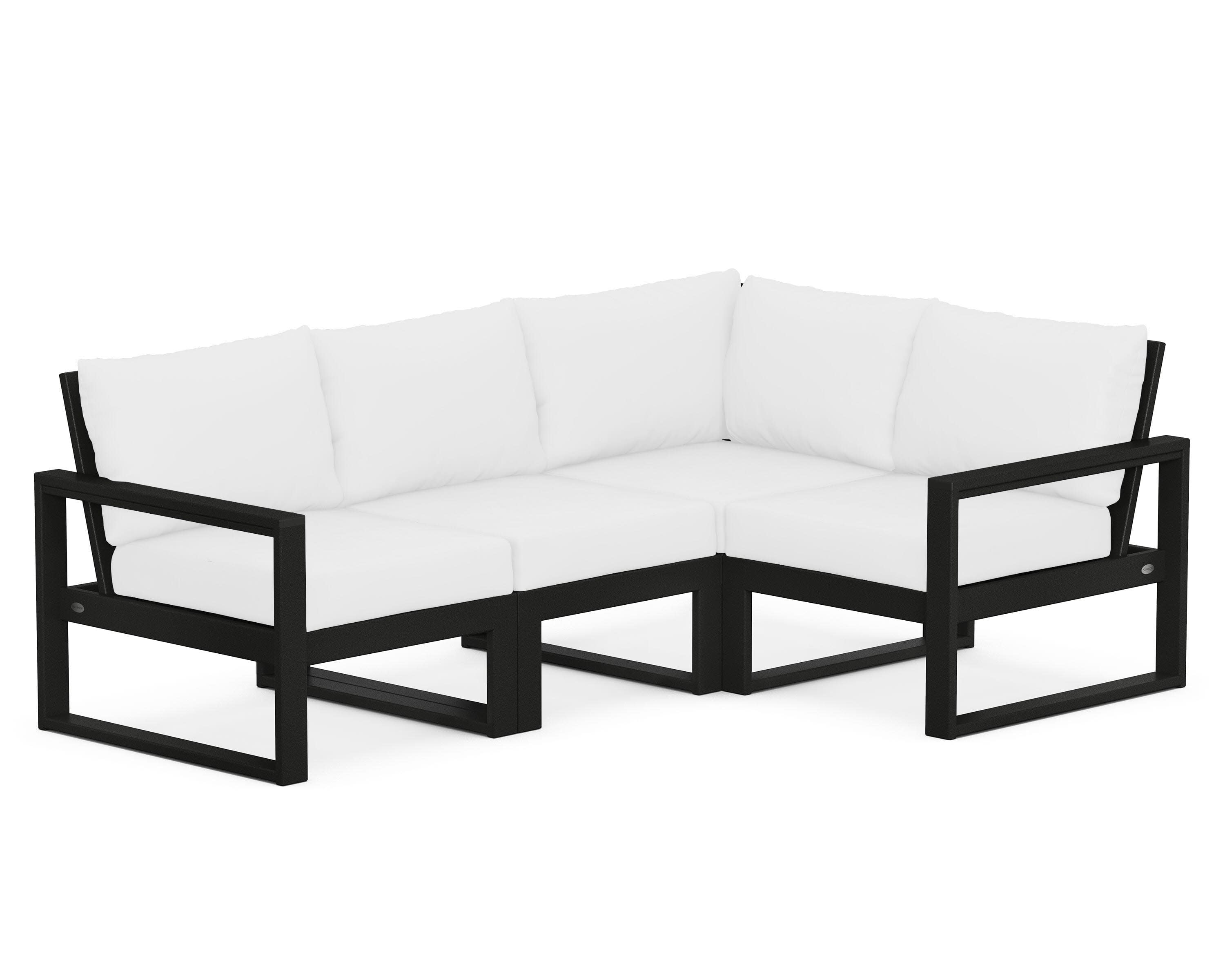 EDGE 4-Piece Modular Deep Seating Set in Black / Natural