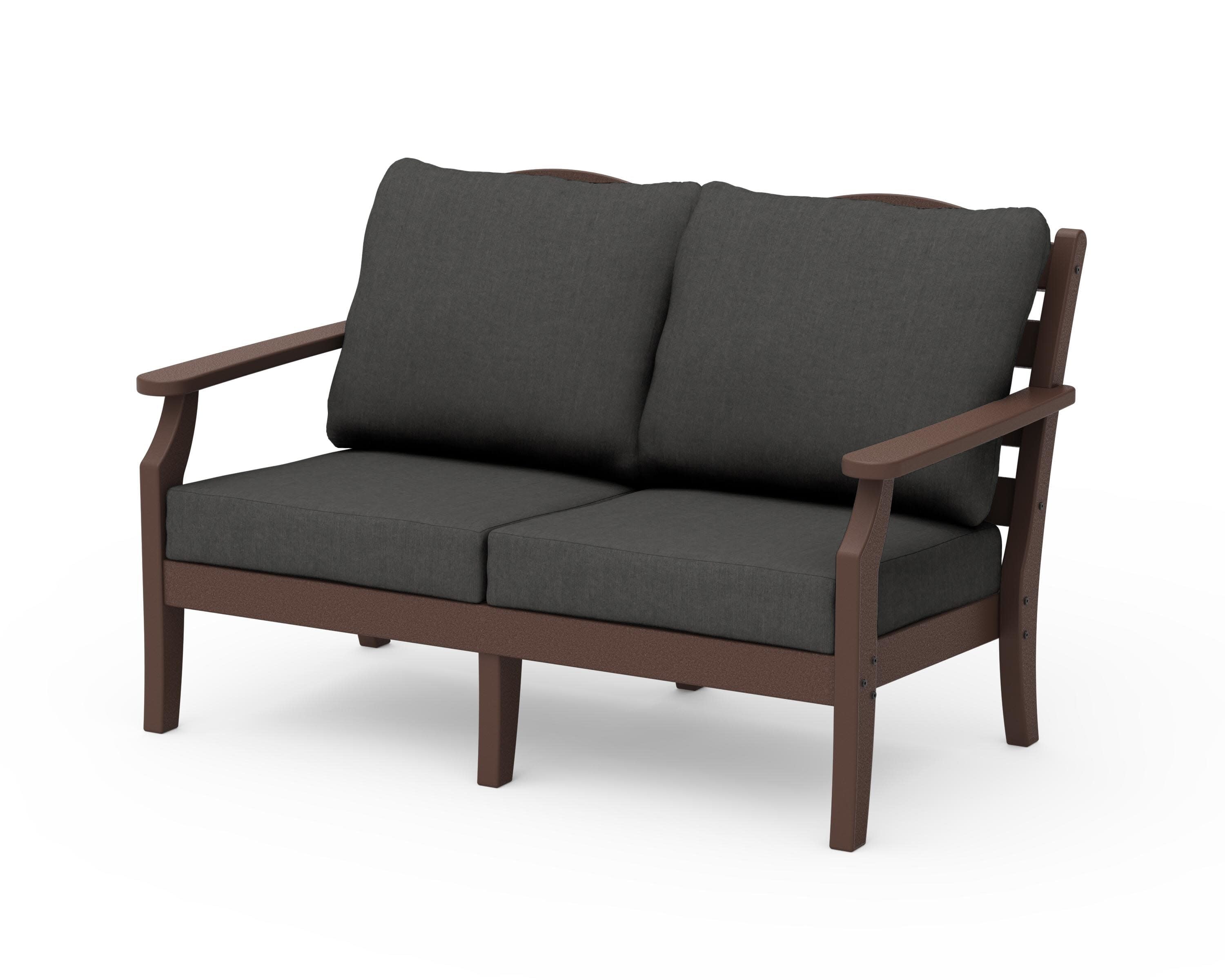 Savannah Deep Seating Loveseat in Mahogany / Spectrum Carbon
