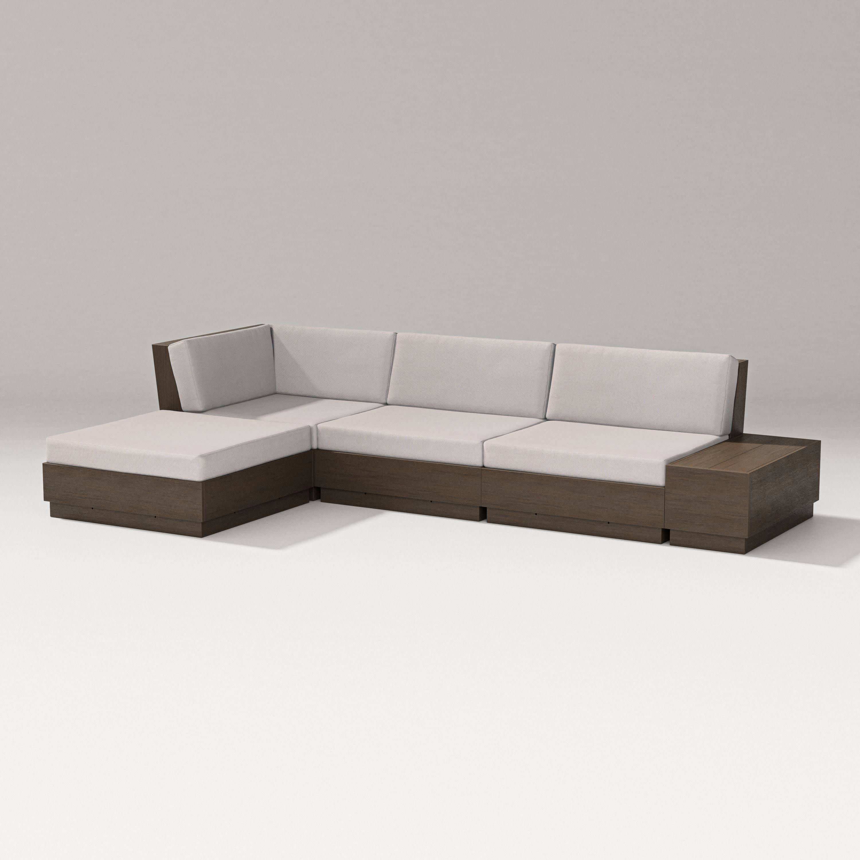 Elevate Chaise Sectional in Kona / Dune Burlap