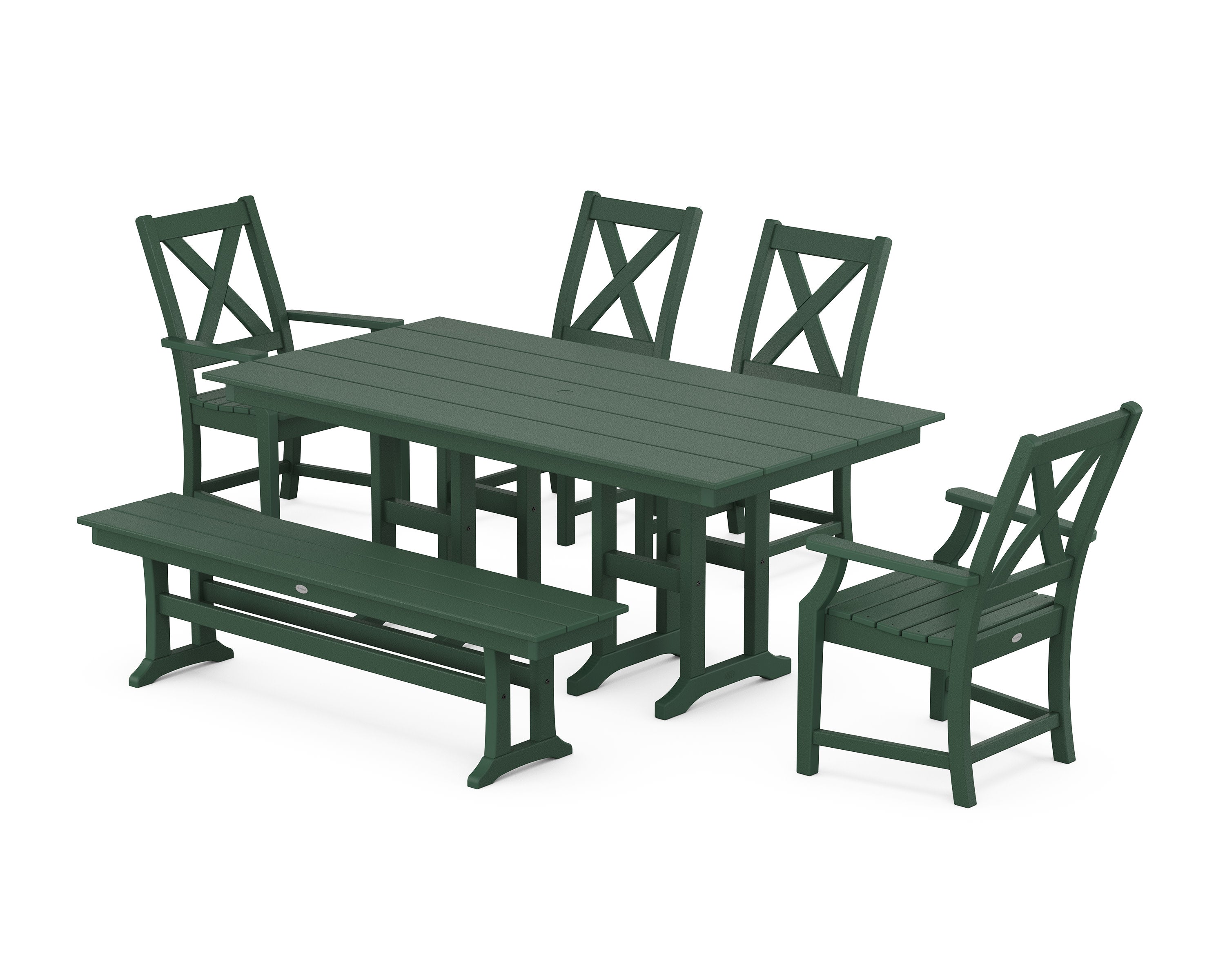Braxton 6-Piece Farmhouse Dining Set in Green