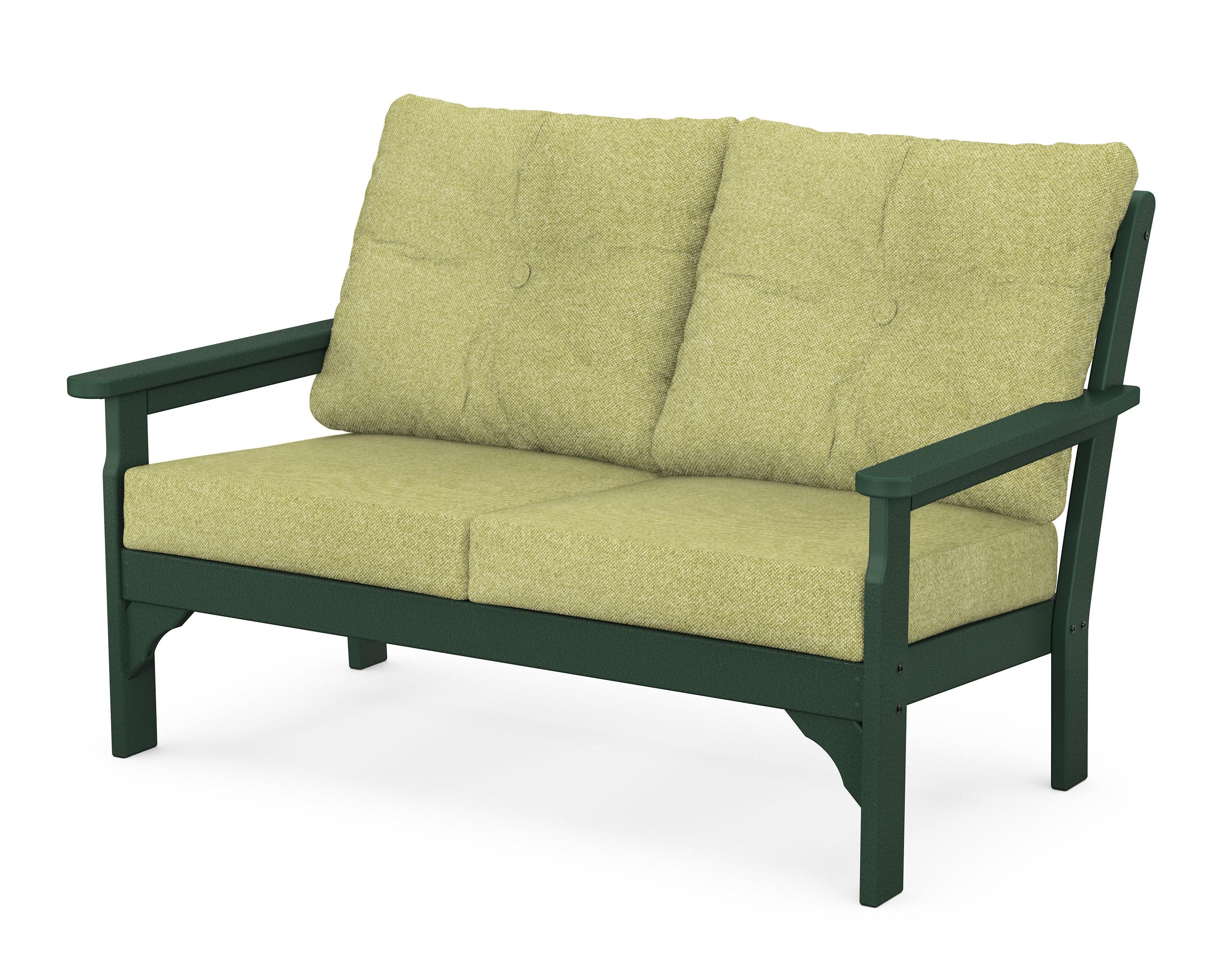 Vineyard Deep Seating Loveseat in Green / Chartreuse Boucle