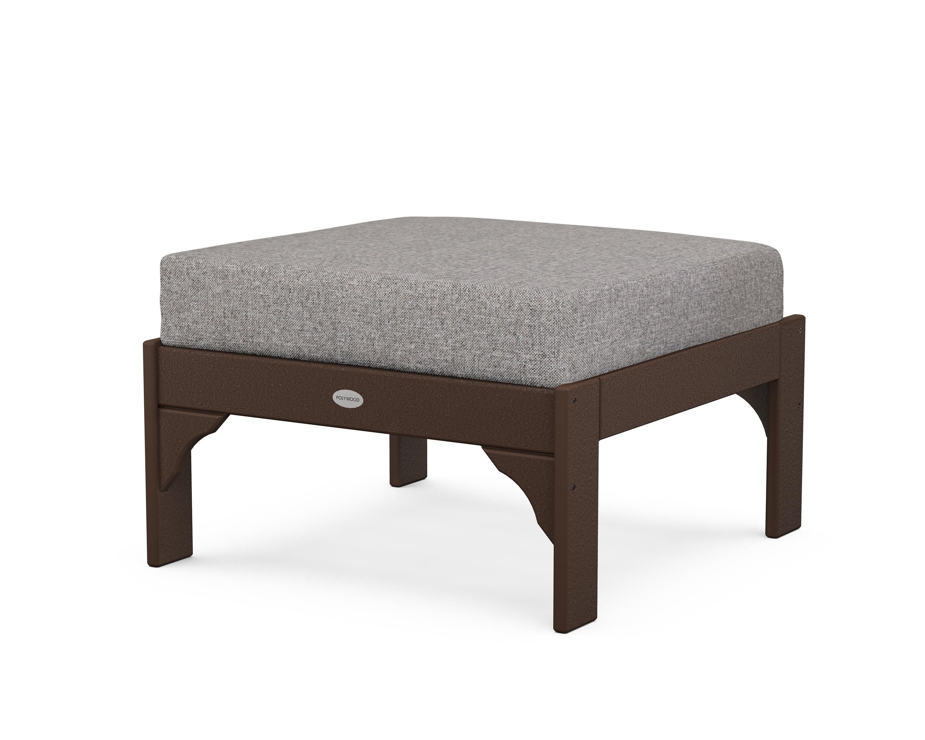 Vineyard Deep Seating Ottoman in Mahogany / Grey Mist