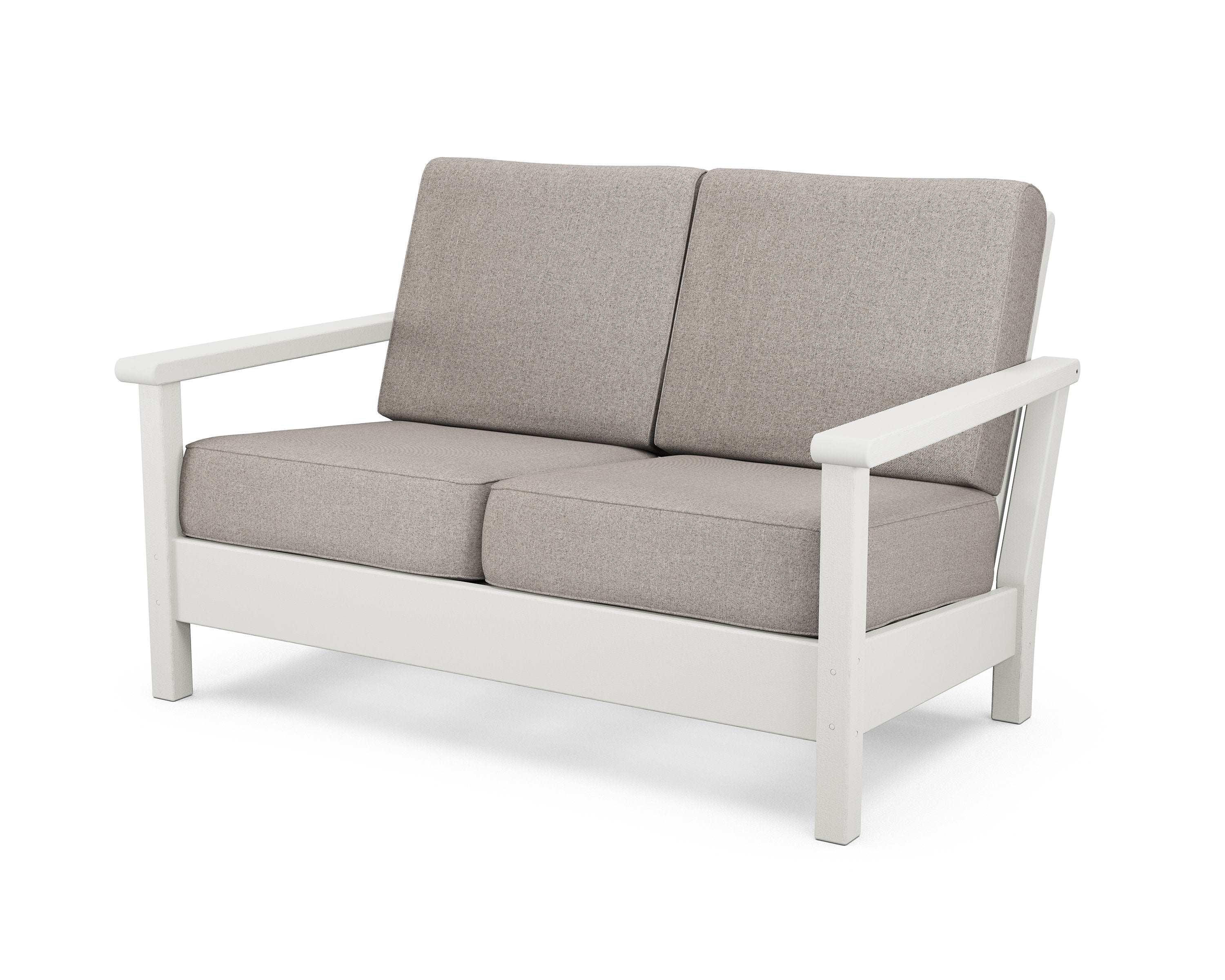 Harbour Deep Seating Loveseat in Vintage White / Weathered Tweed