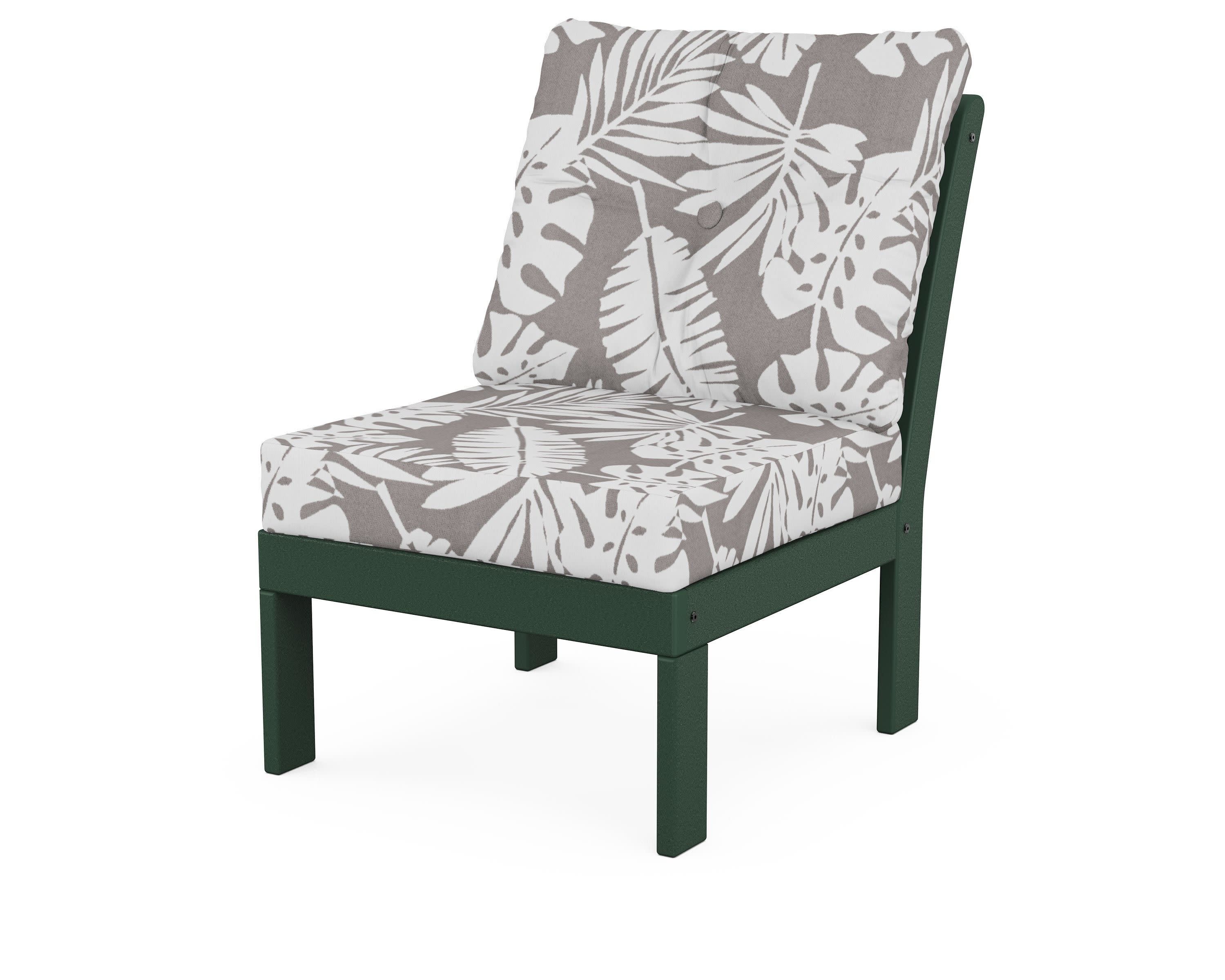 Vineyard Modular Armless Chair in Green / Leaf Grey Mist
