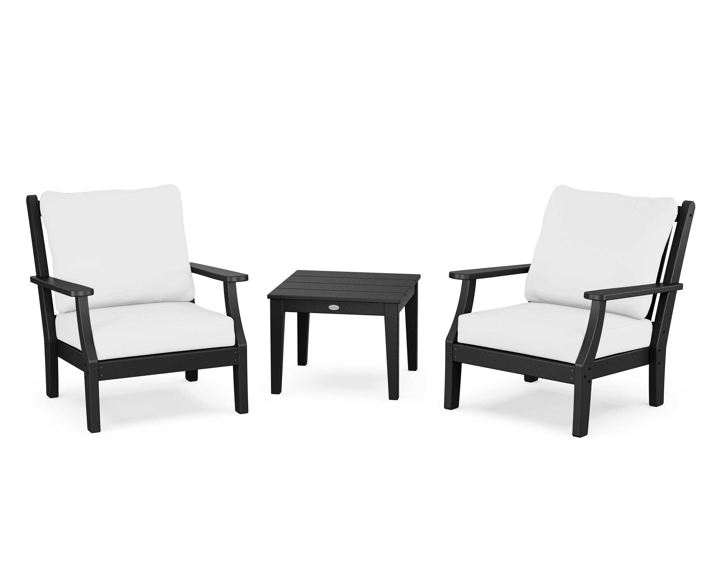 Wovendale 3-Piece Deep Seating Set in Black / Natural