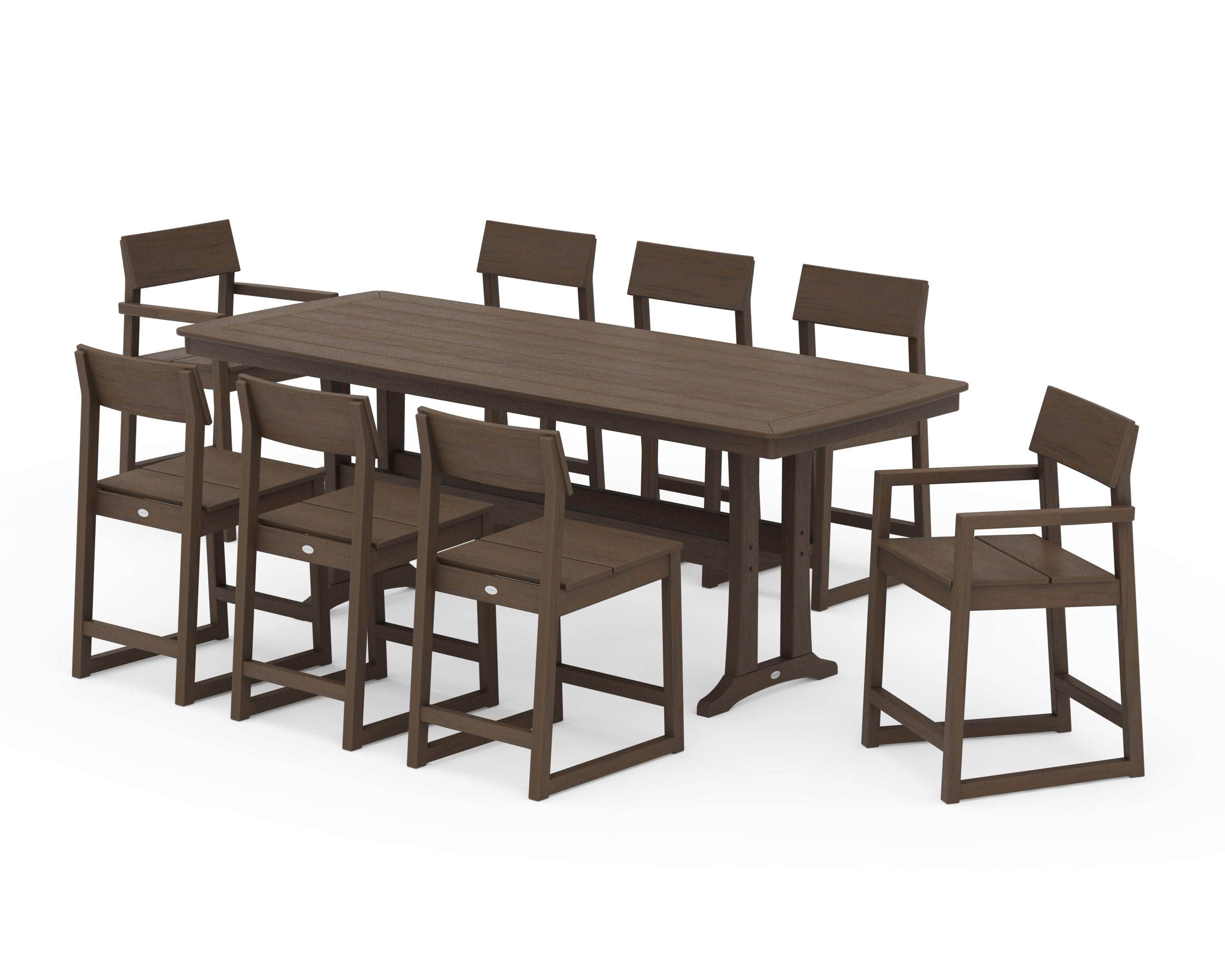 EDGE 9-Piece Counter Set with Trestle Legs in Kona