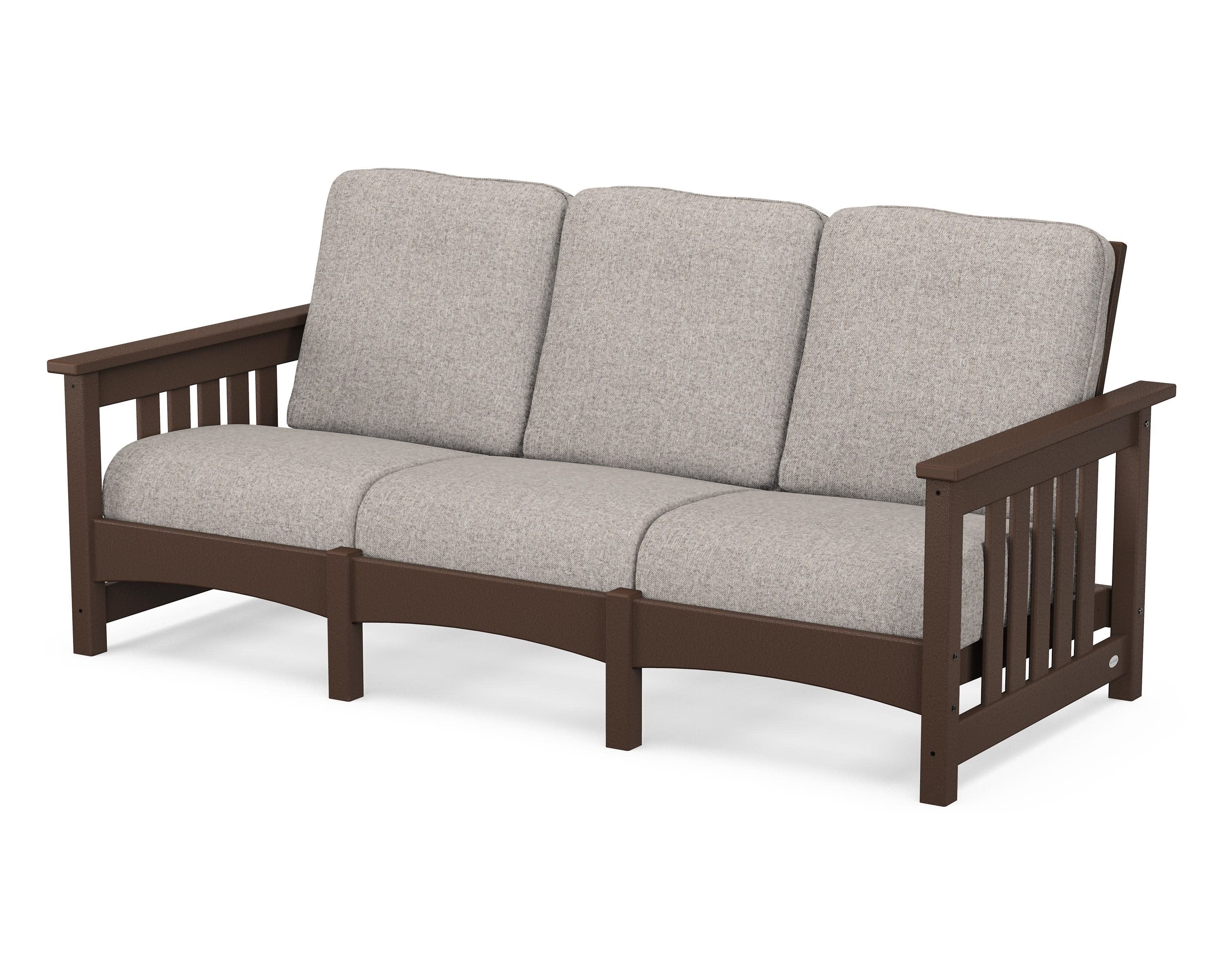 Club Mission Sofa in Mahogany / Weathered Tweed