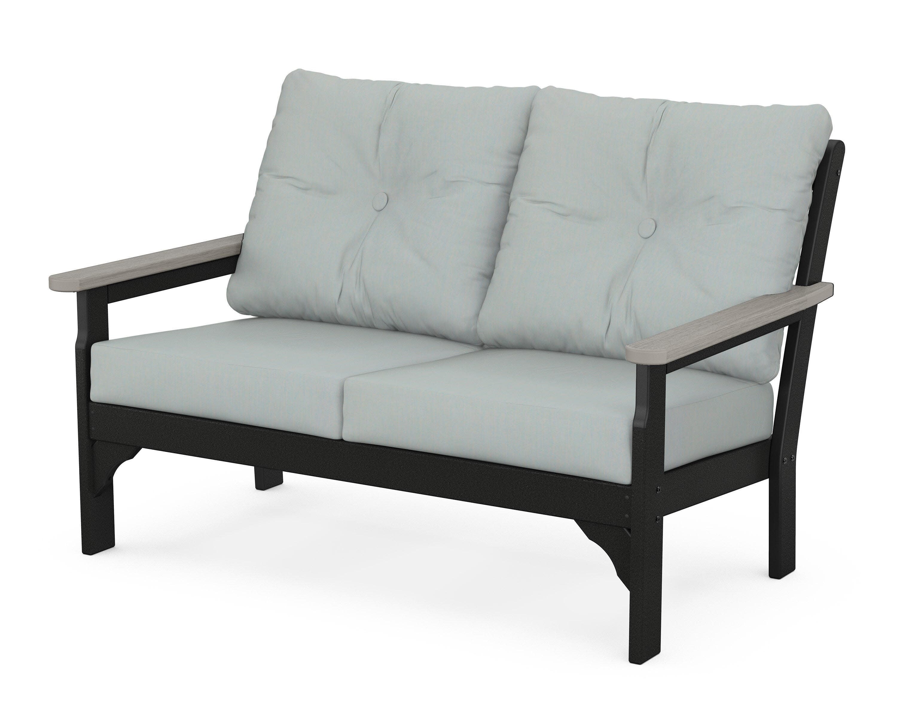 Vineyard Deep Seating Loveseat in Black / Driftwood / Spa