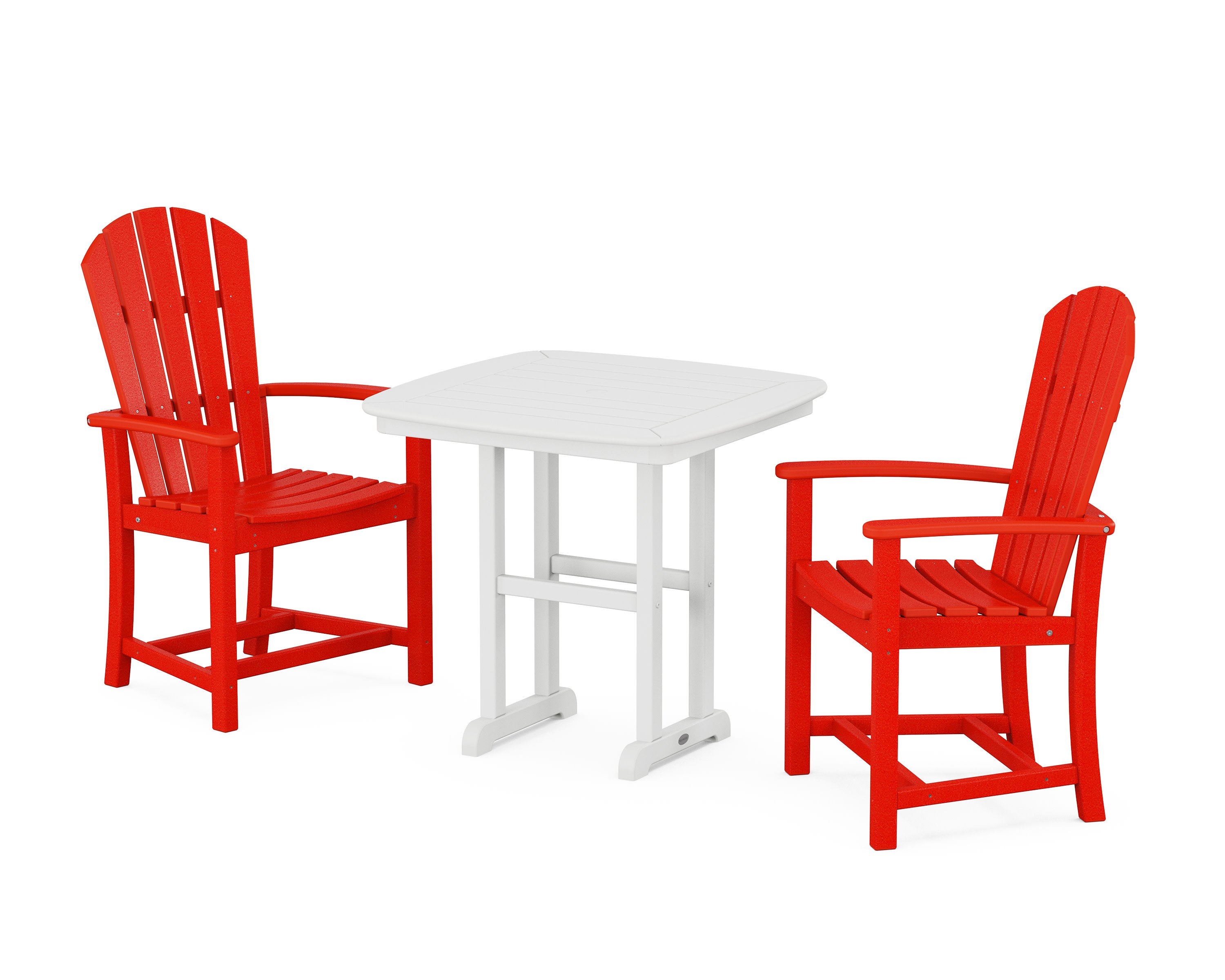 Palm Coast 3-Piece Dining Set in Sunset Red / White