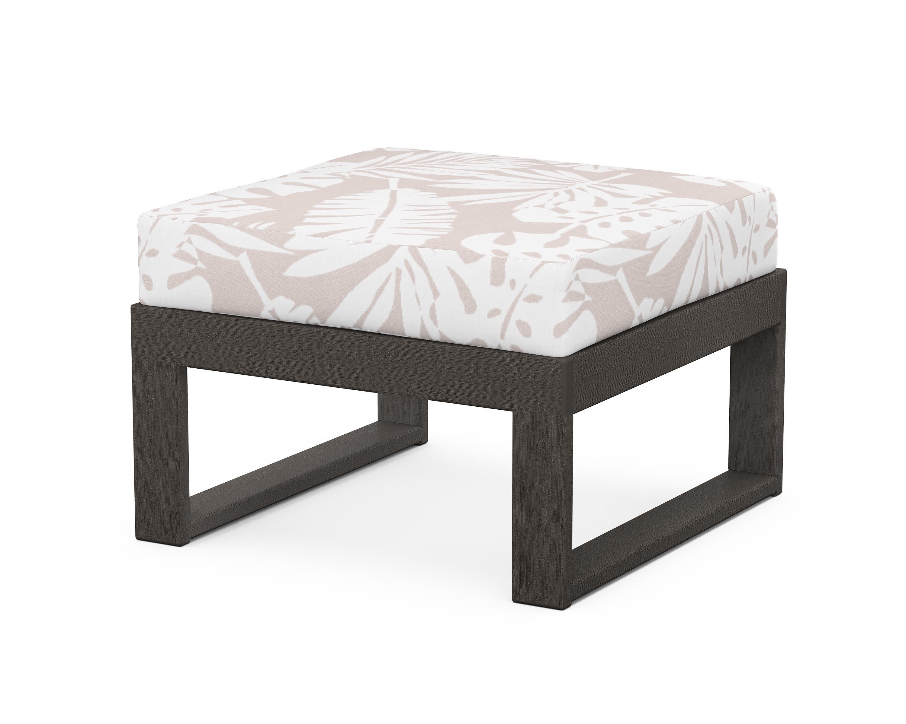 Modular Ottoman - Modern in Vintage Coffee / Leaf Dune Burlap