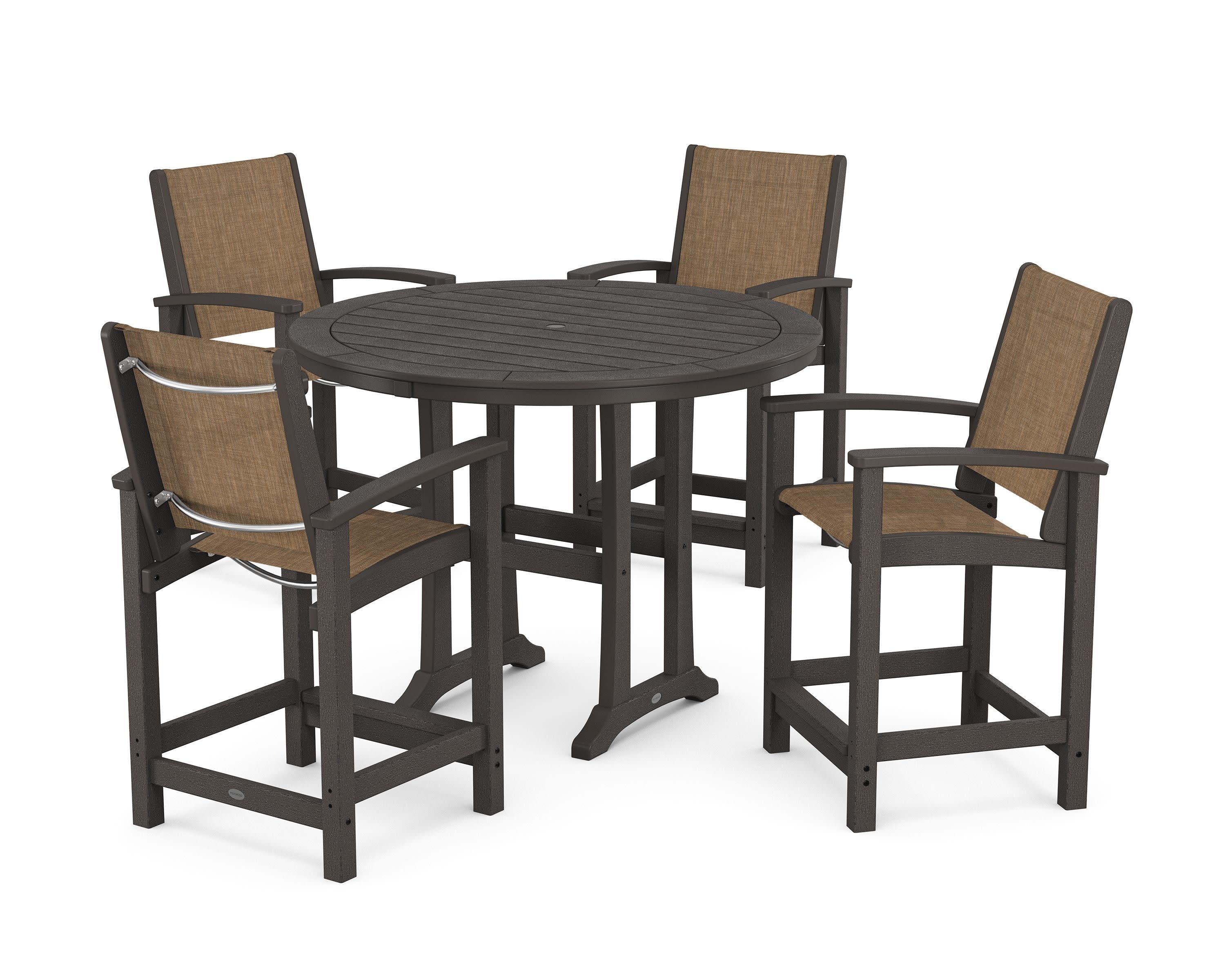 Coastal 5-Piece Counter Set in Vintage Coffee / Burlap Sling