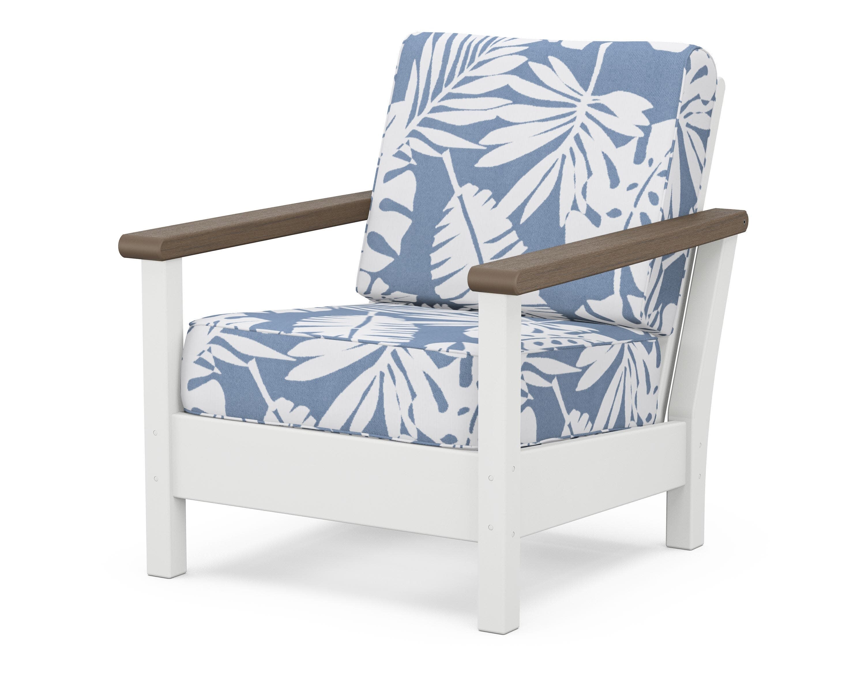 Harbour Deep Seating Chair in White / Kona / Leaf Sky Blue
