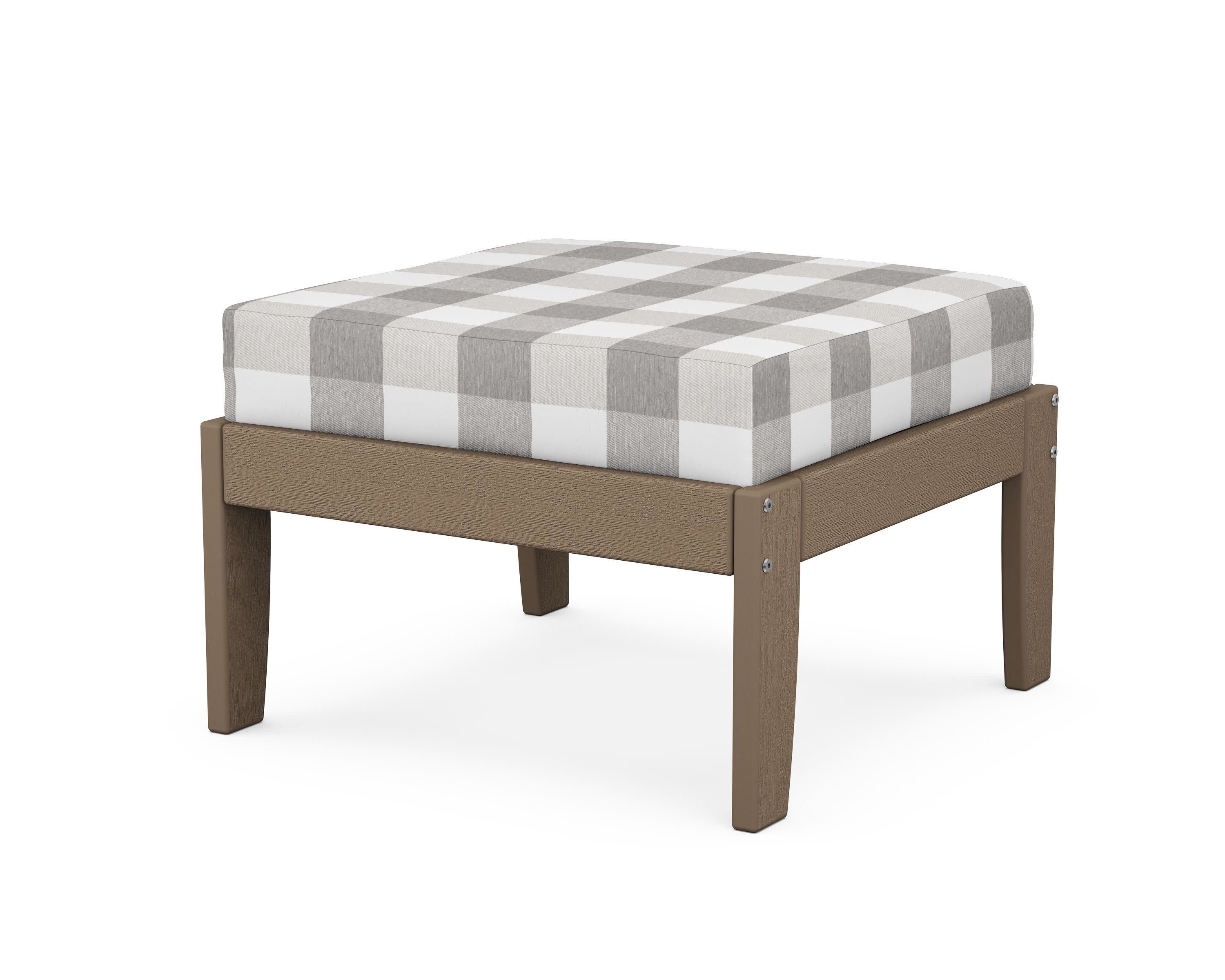 Modular Ottoman - Classic in Vintage Sahara / Buffalo Plaid Grey Mist