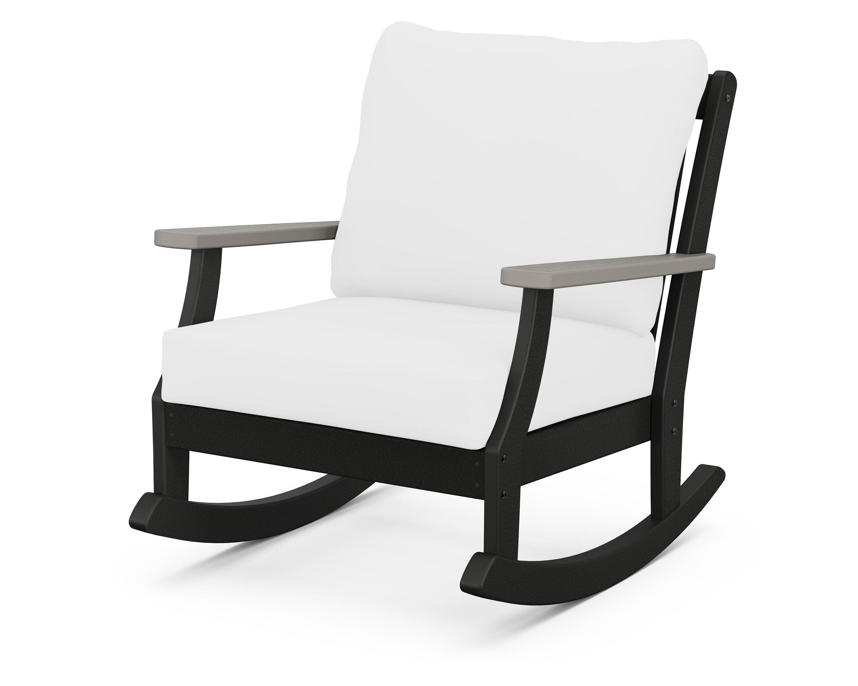 Braxton Deep Seating Rocking Chair in Black / Driftwood / Natural