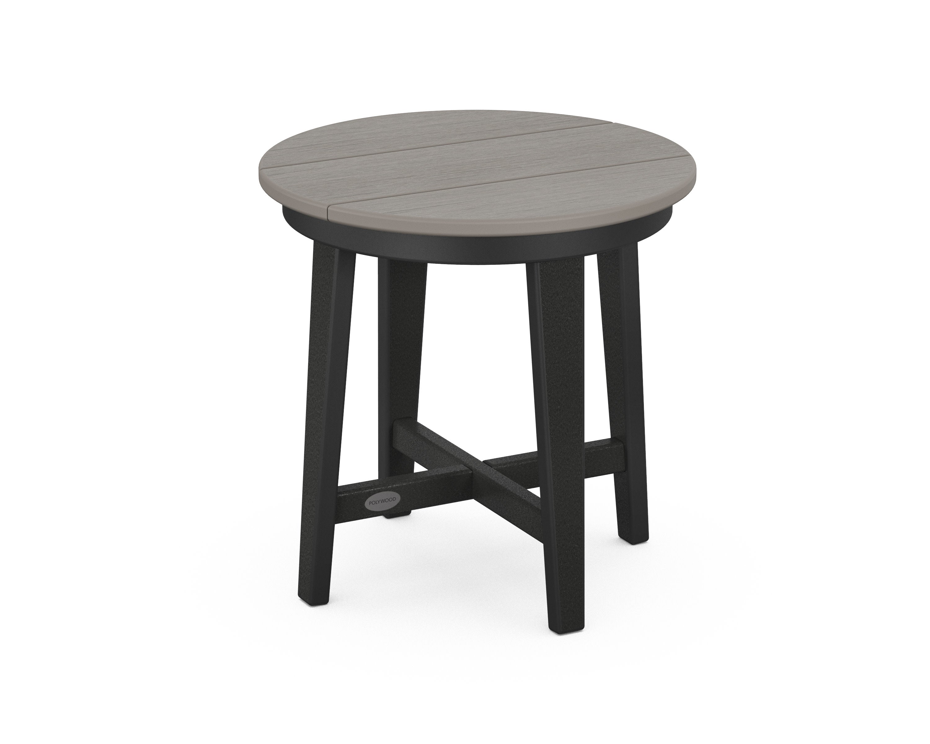 Newport 19" Round End Table in Black / Driftwood