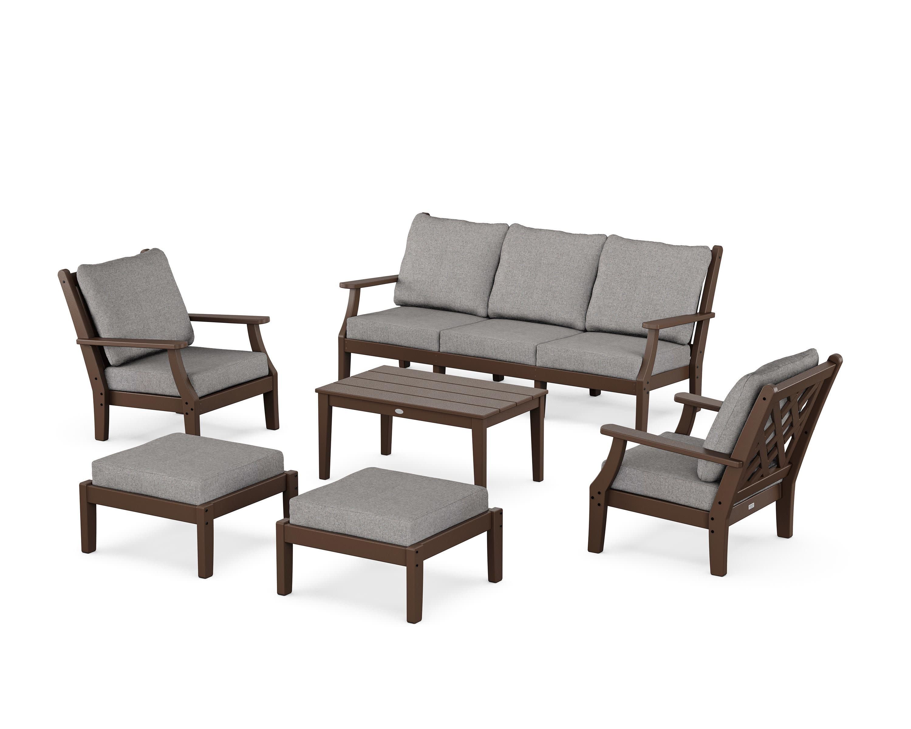Wovendale 6-Piece Lounge Sofa Set in Mahogany / Grey Mist