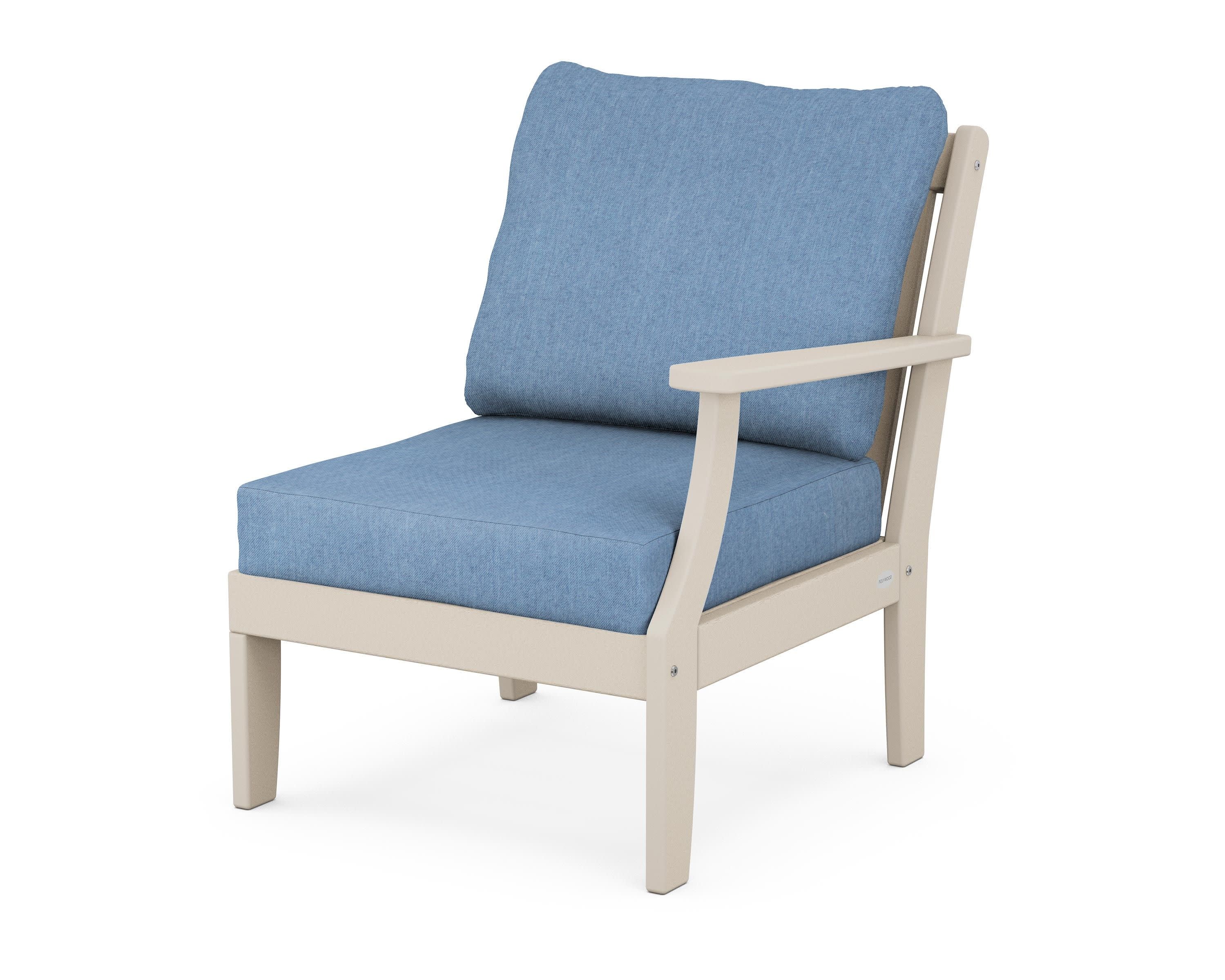 Braxton Modular Right Arm Chair in Sand / Sky Blue