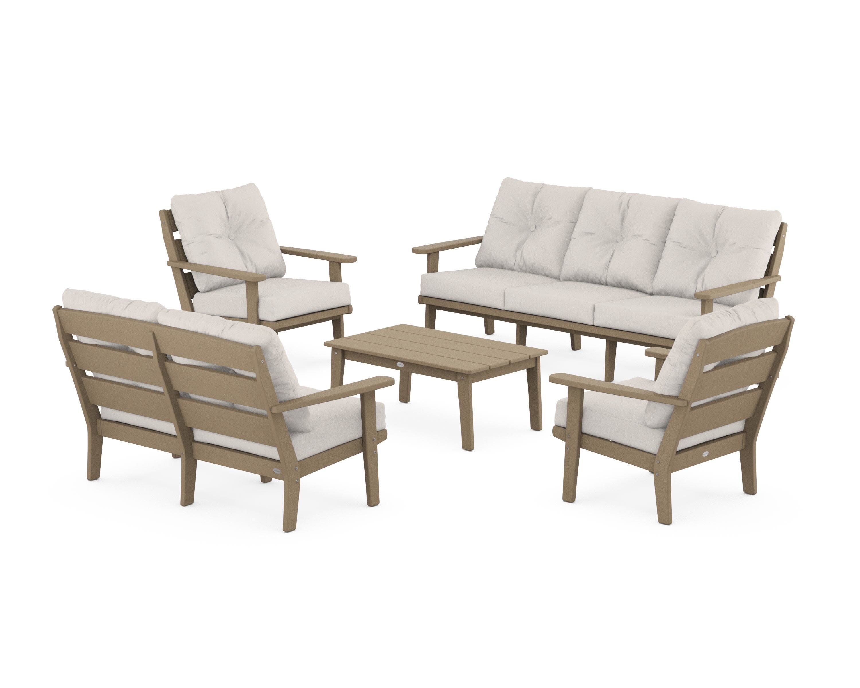 Lakeside 5-Piece Lounge Sofa Set in Vintage Sahara / Cast Ash