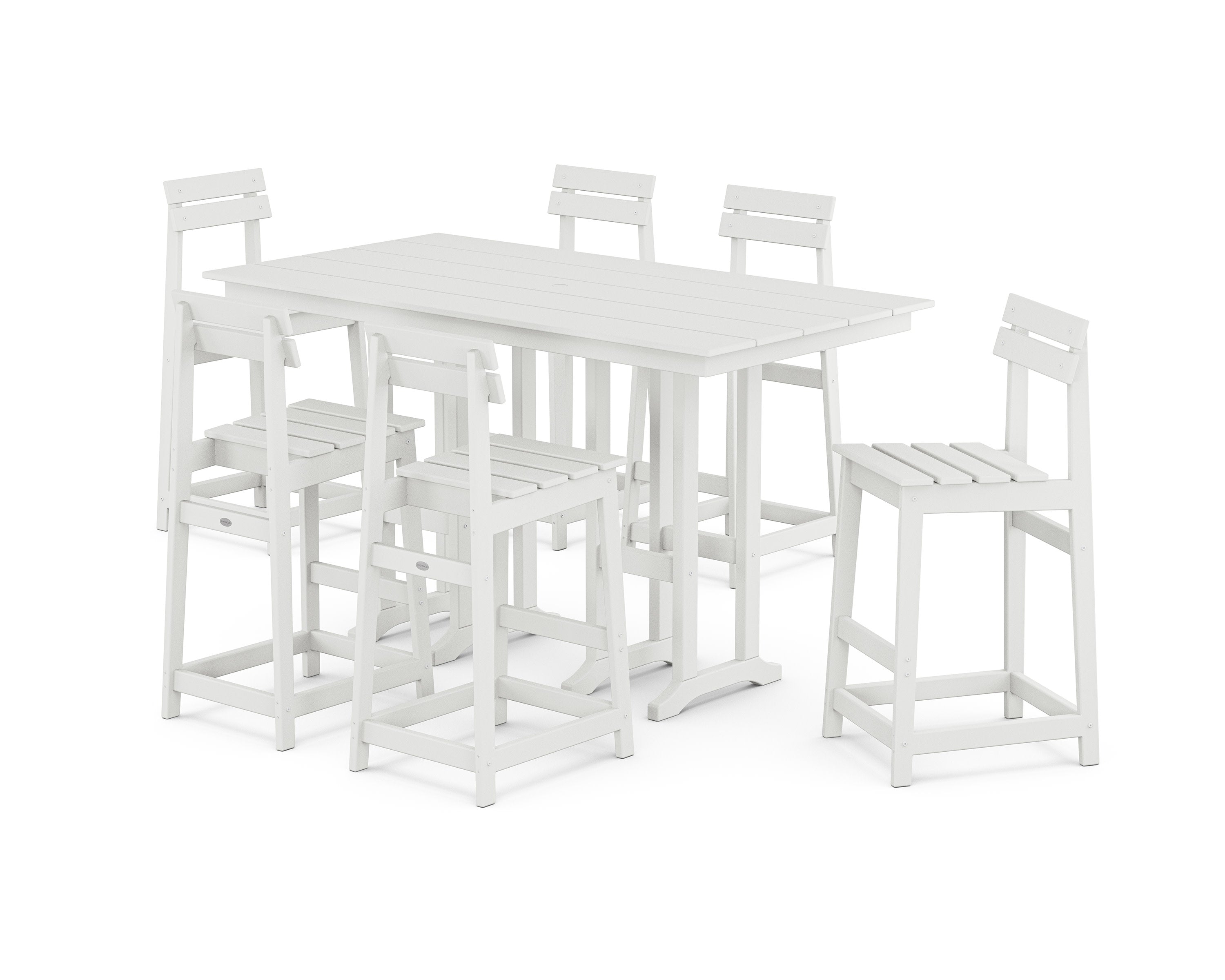 Modern Studio Plaza Bar Chair 7-Piece Set in White