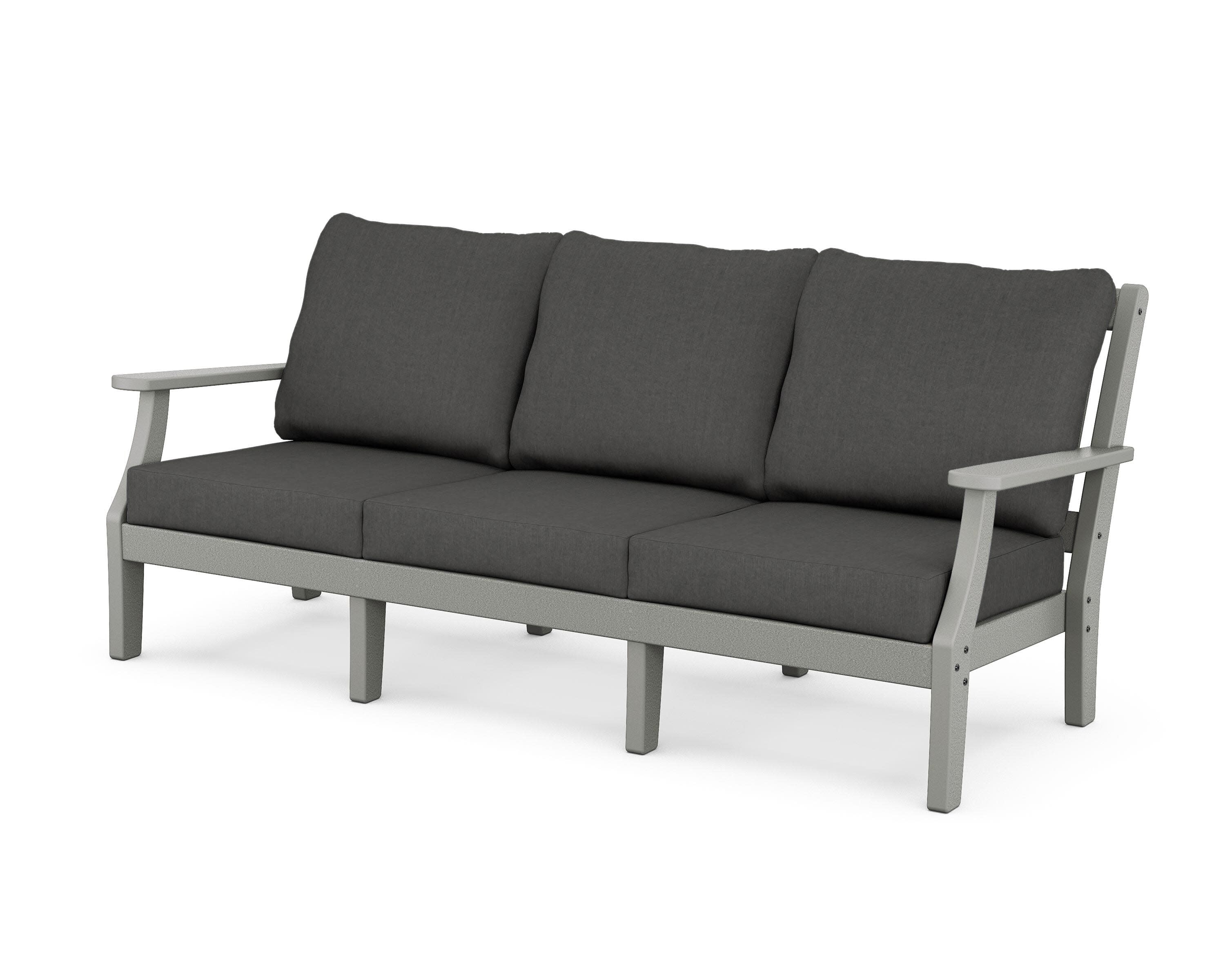 Chinoiserie Deep Seating Sofa in Slate Grey / Spectrum Carbon