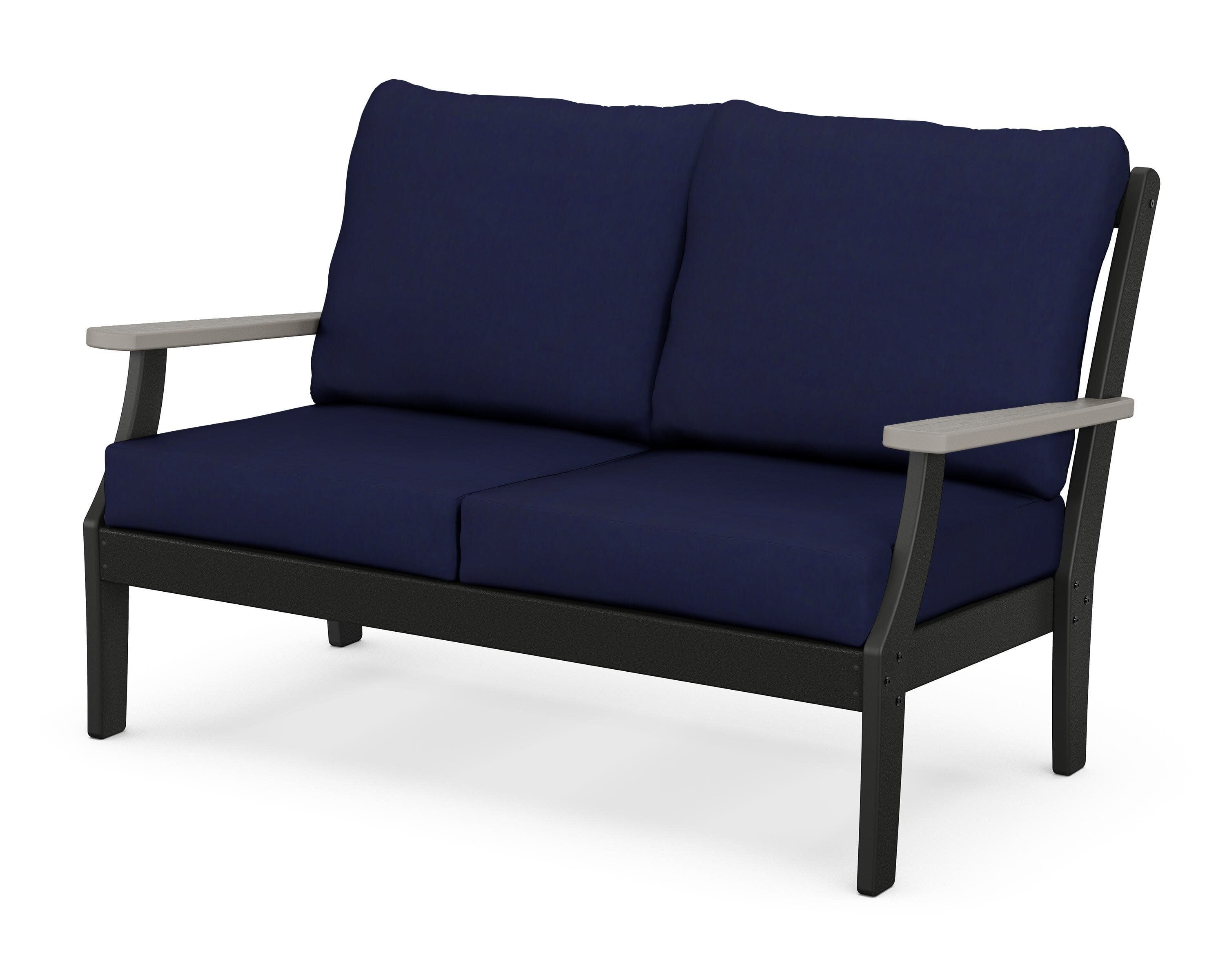 Braxton Deep Seating Loveseat in Black / Driftwood / Navy