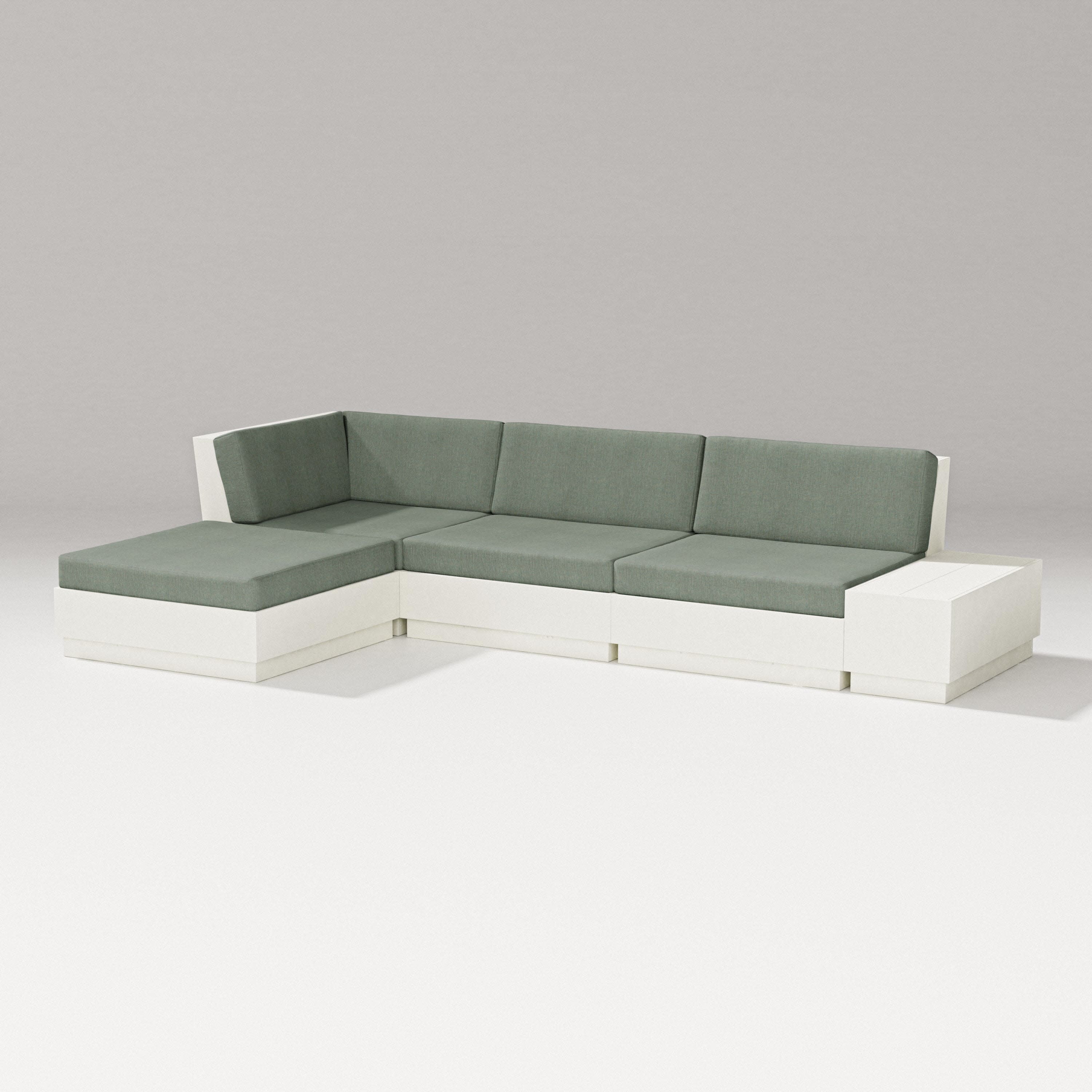Elevate Chaise Sectional in Vintage White / Cast Sage