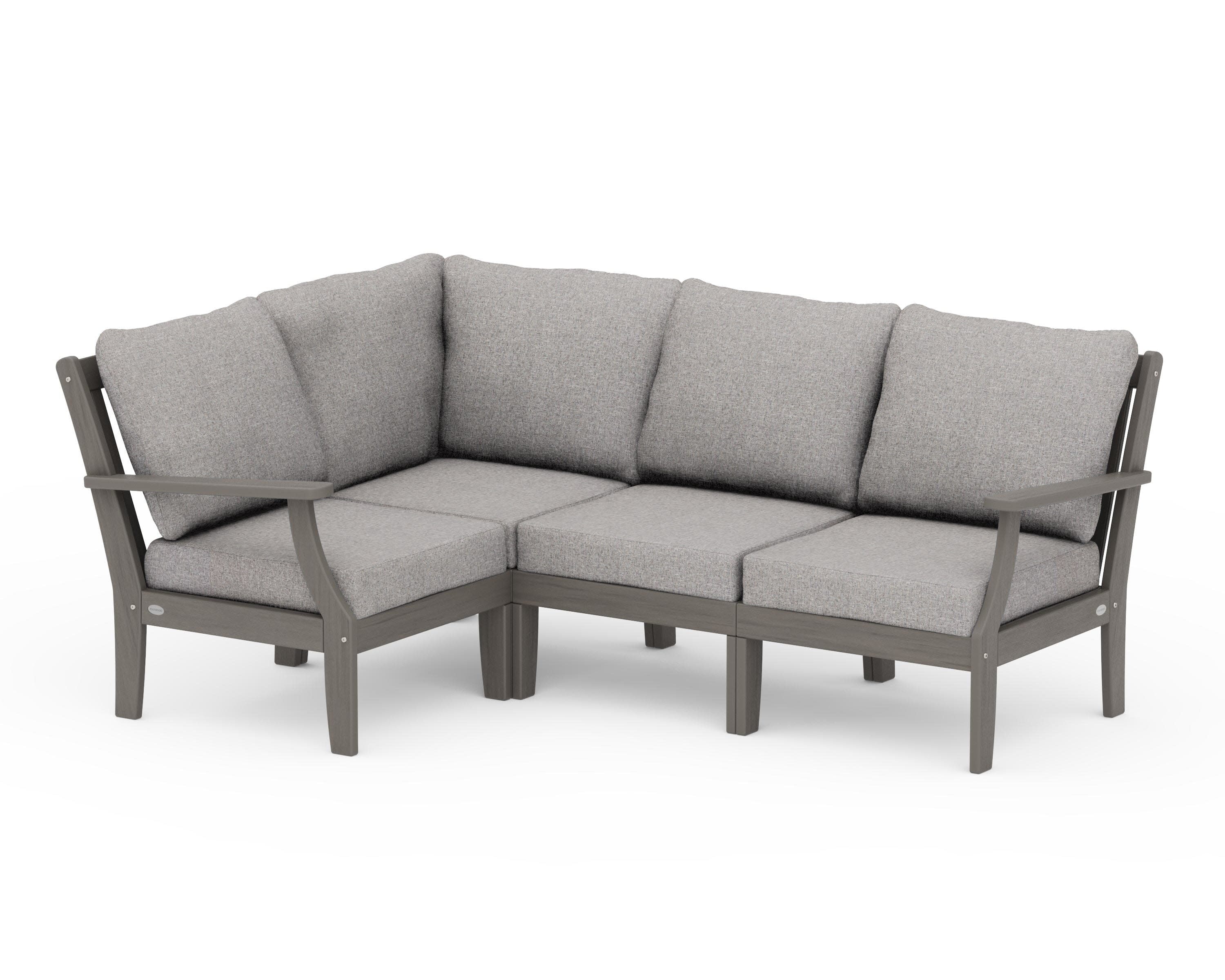 Braxton Modular 4-Piece Deep Seating Set in Driftwood / Grey Mist