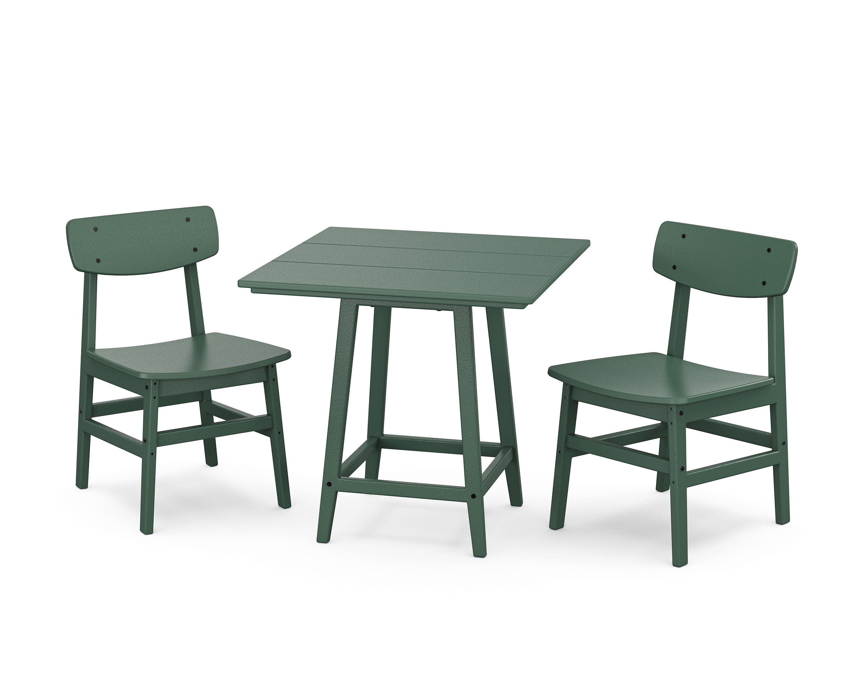 Modern Studio Urban Chair 3-Piece Bistro Dining Set in Green