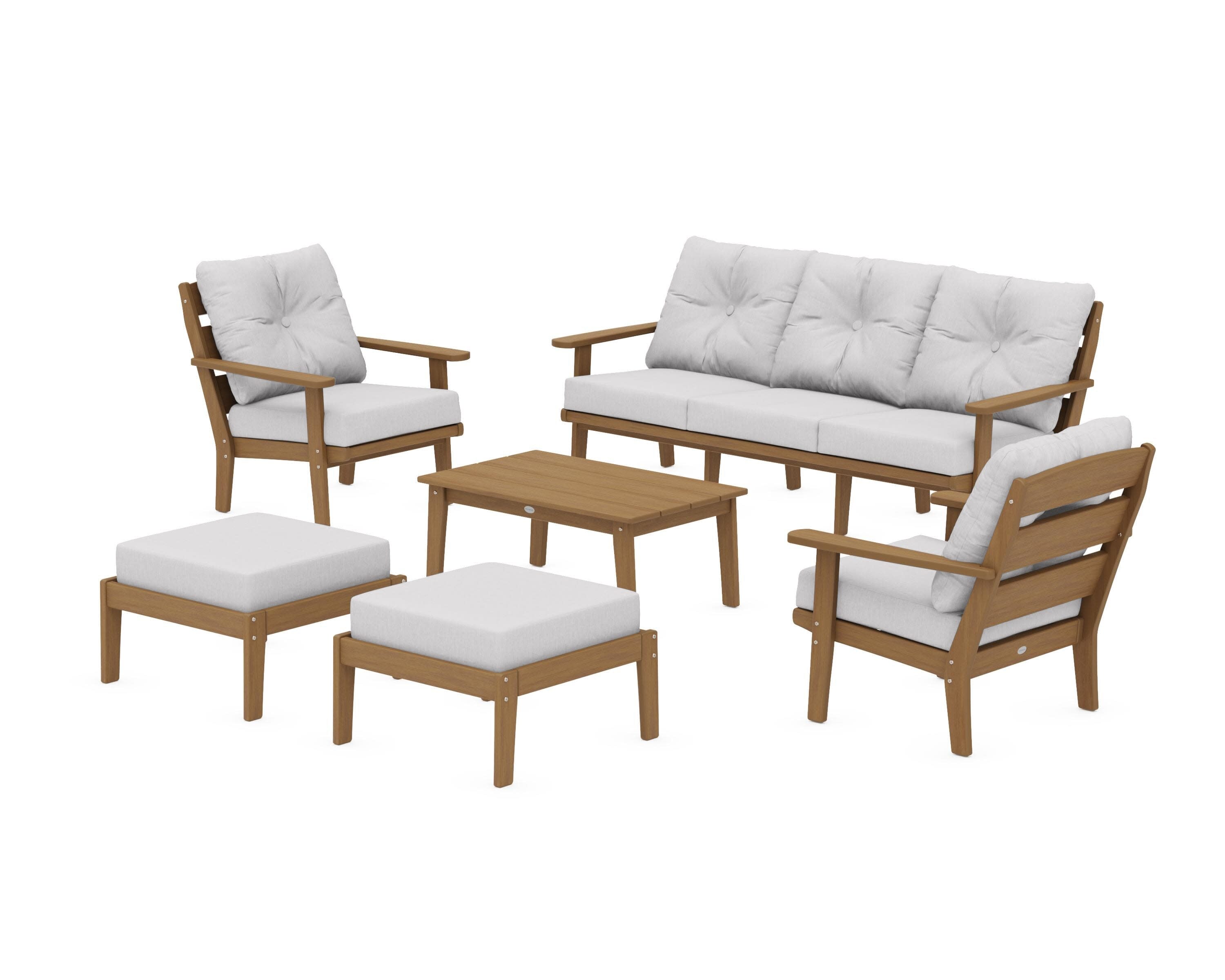 Lakeside 6-Piece Lounge Sofa Set in Natural / Granite