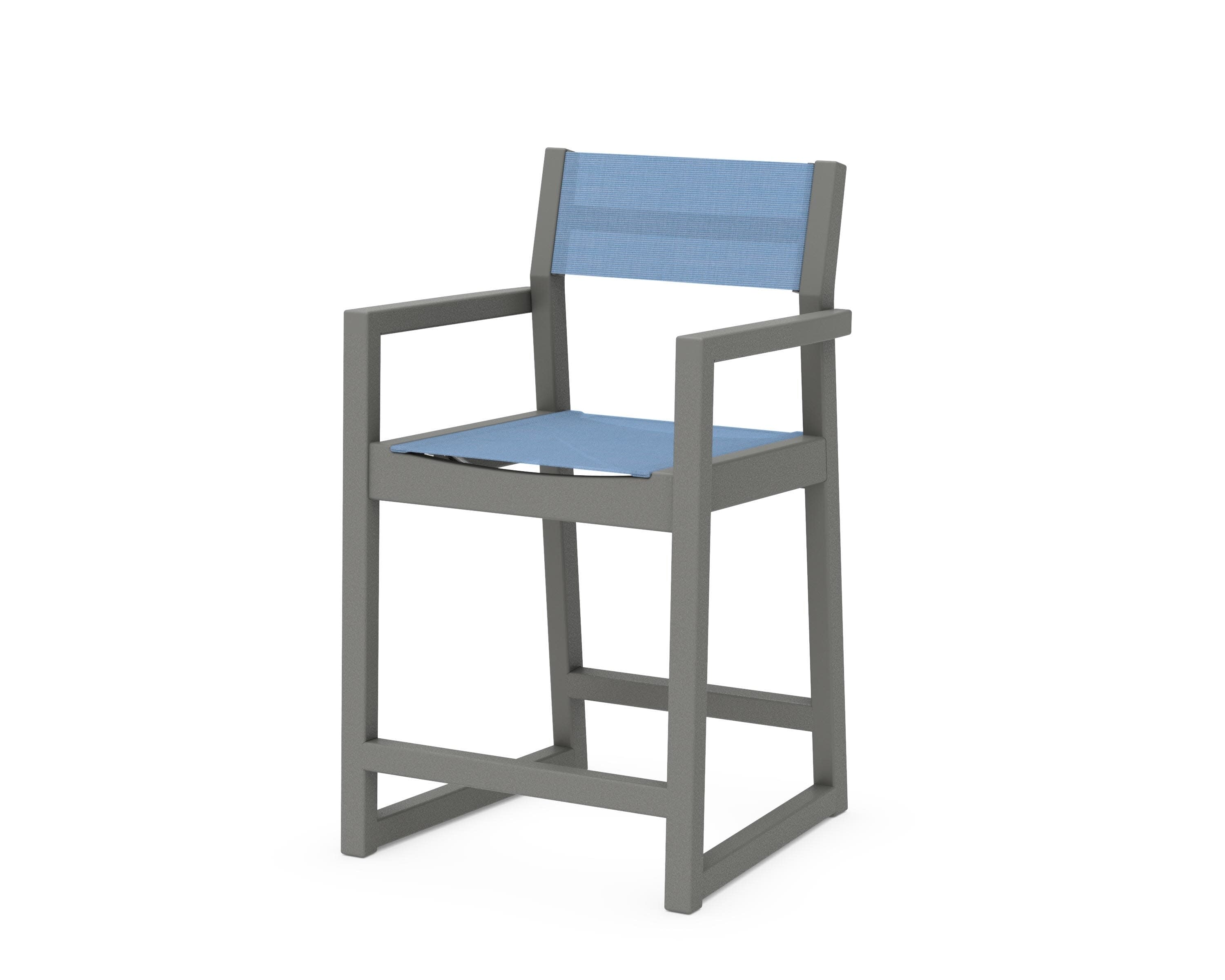 EDGE Sling Counter Arm Chair in Slate Grey / Poolside Sling