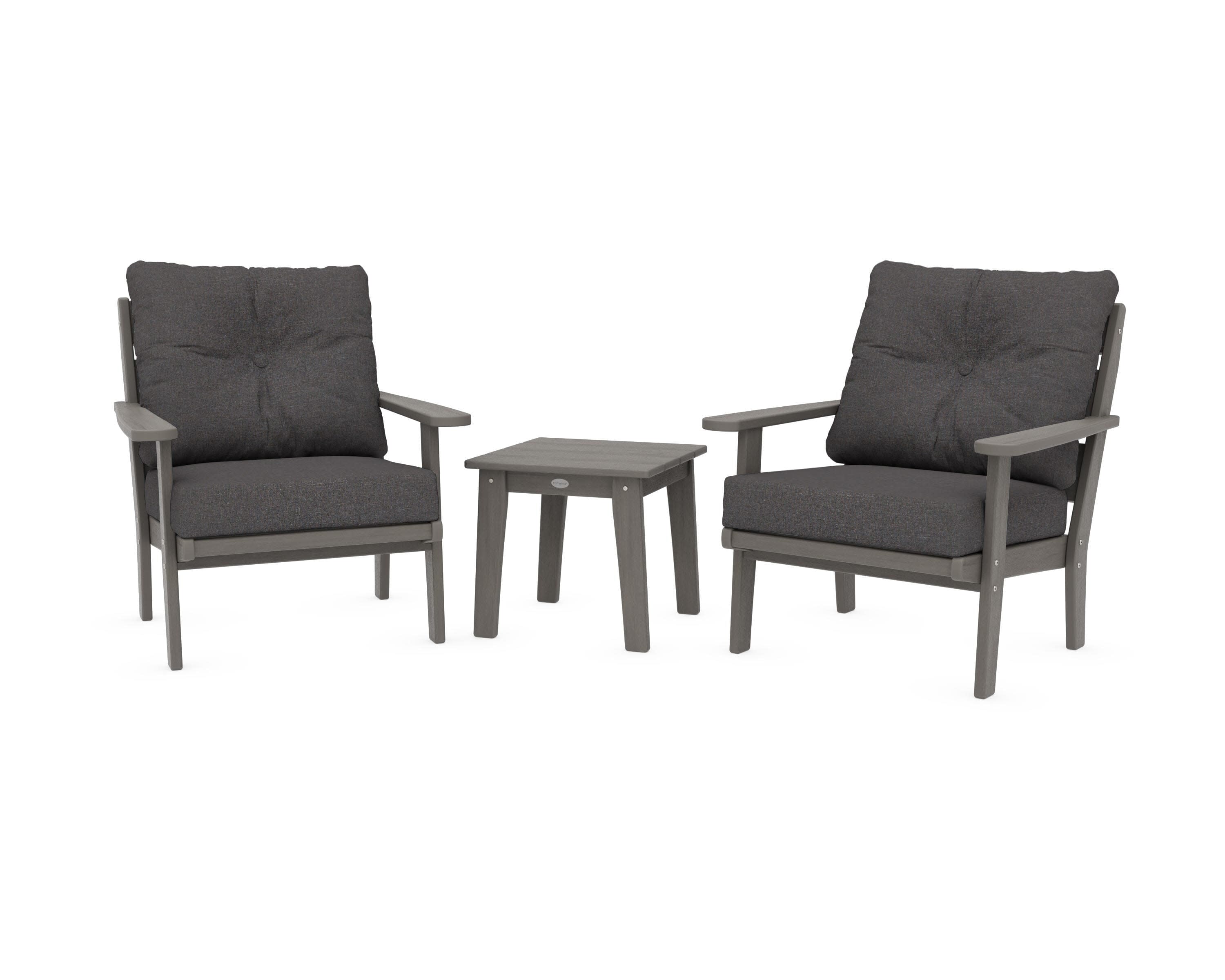 Lakeside 3-Piece Deep Seating Chair Set in Driftwood / Ash Charcoal