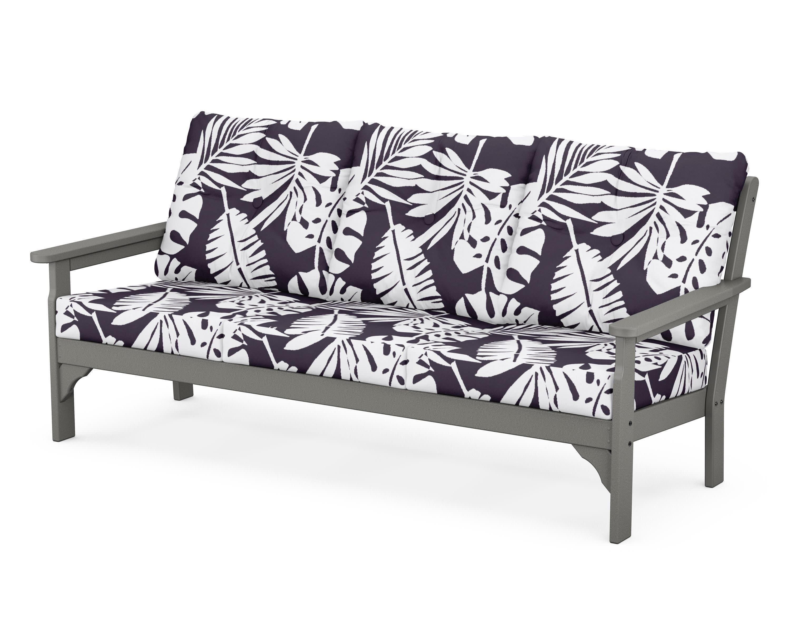 Vineyard Deep Seating Sofa in Slate Grey / Leaf Navy