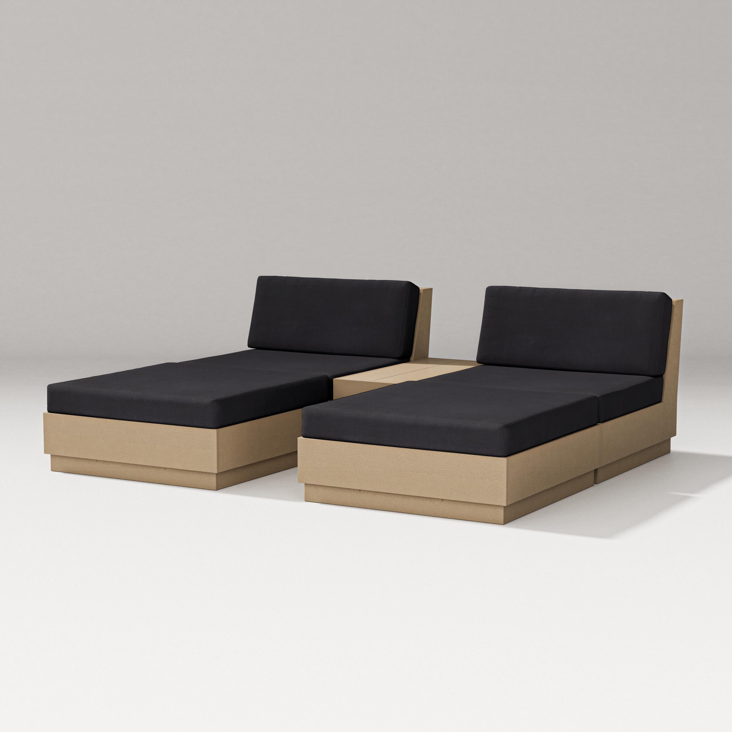 Elevate Double Chaise Set in Vintage Sahara / Midnight Linen