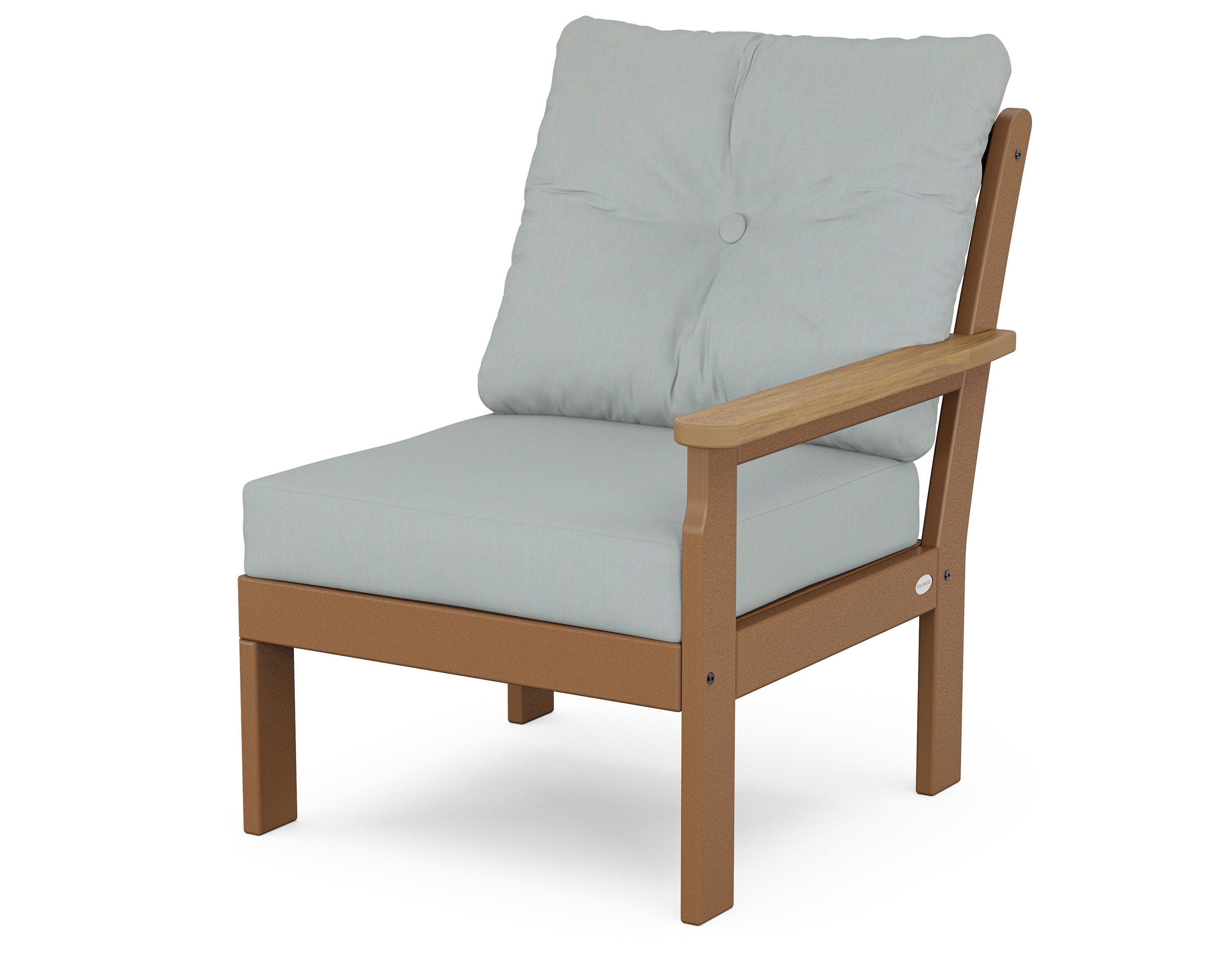 Vineyard Modular Right Arm Chair in Teak / Natural / Spa