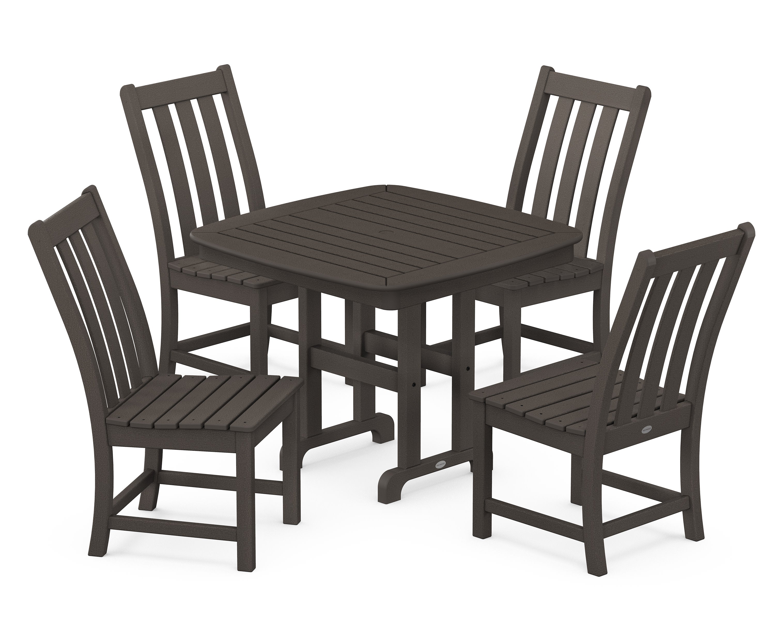 Vineyard 5-Piece Side Chair Dining Set in Vintage Coffee