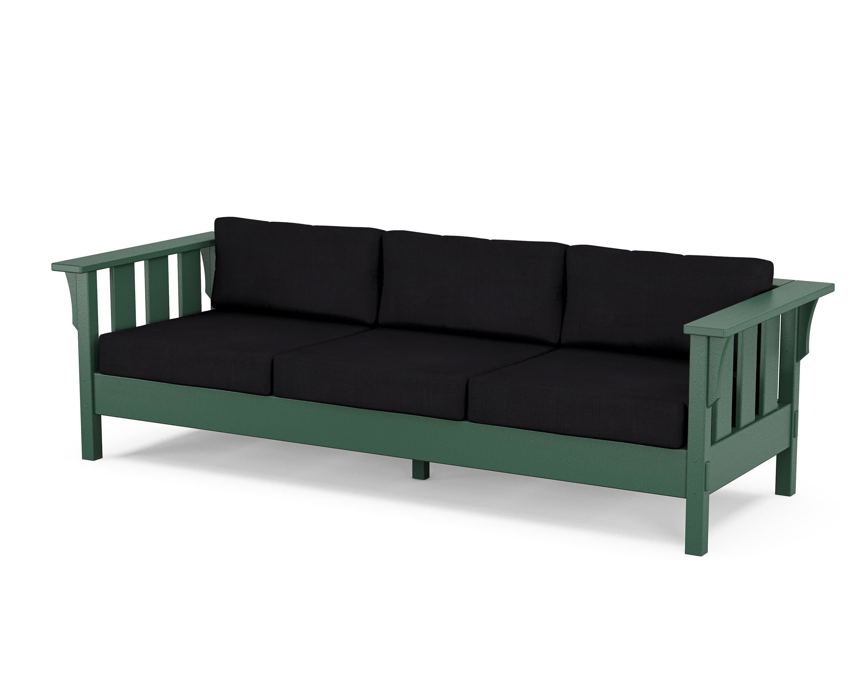 Acadia Deep Seating Sofa in Green / Midnight Linen
