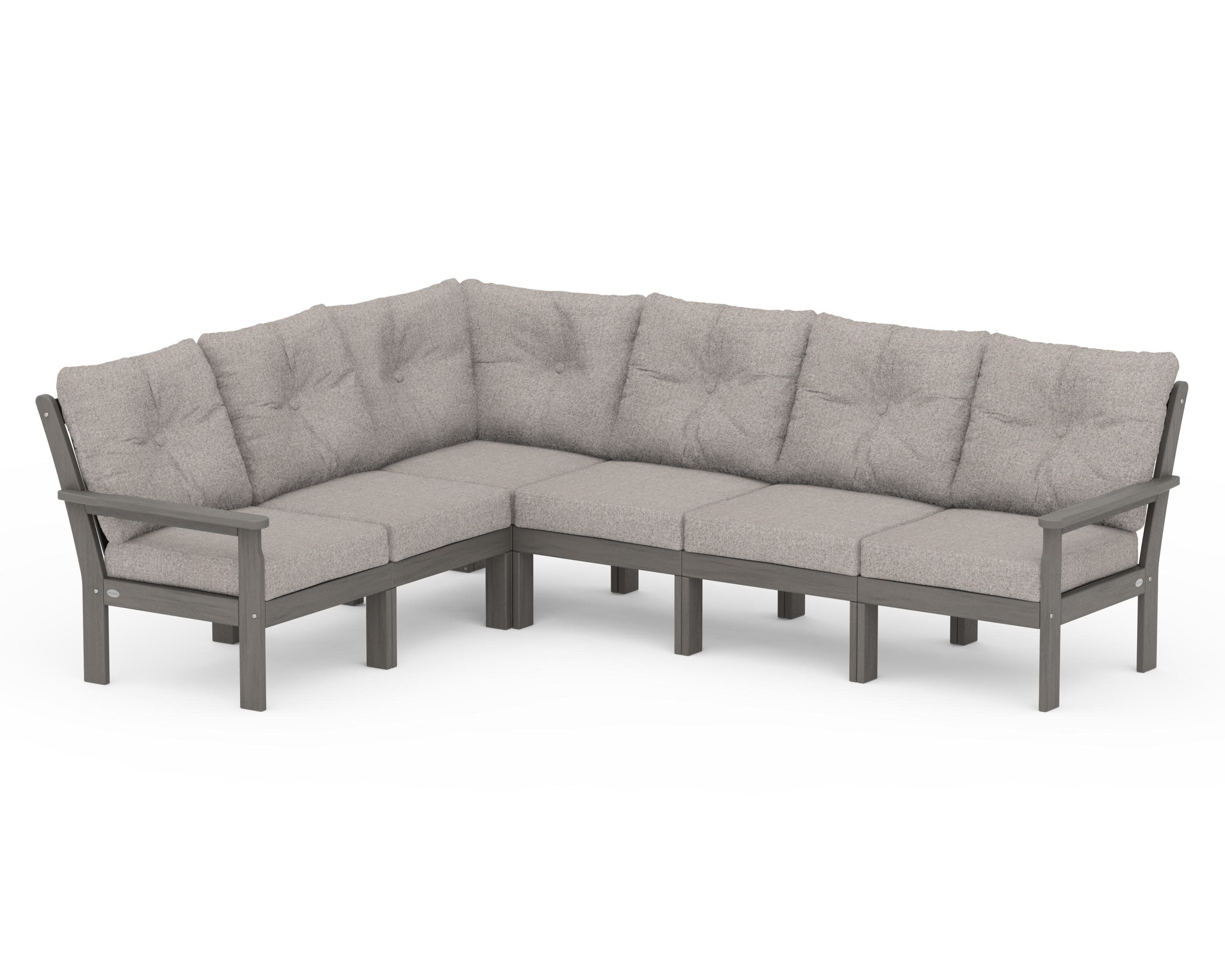 Vineyard 6-Piece Sectional in Driftwood / Weathered Tweed