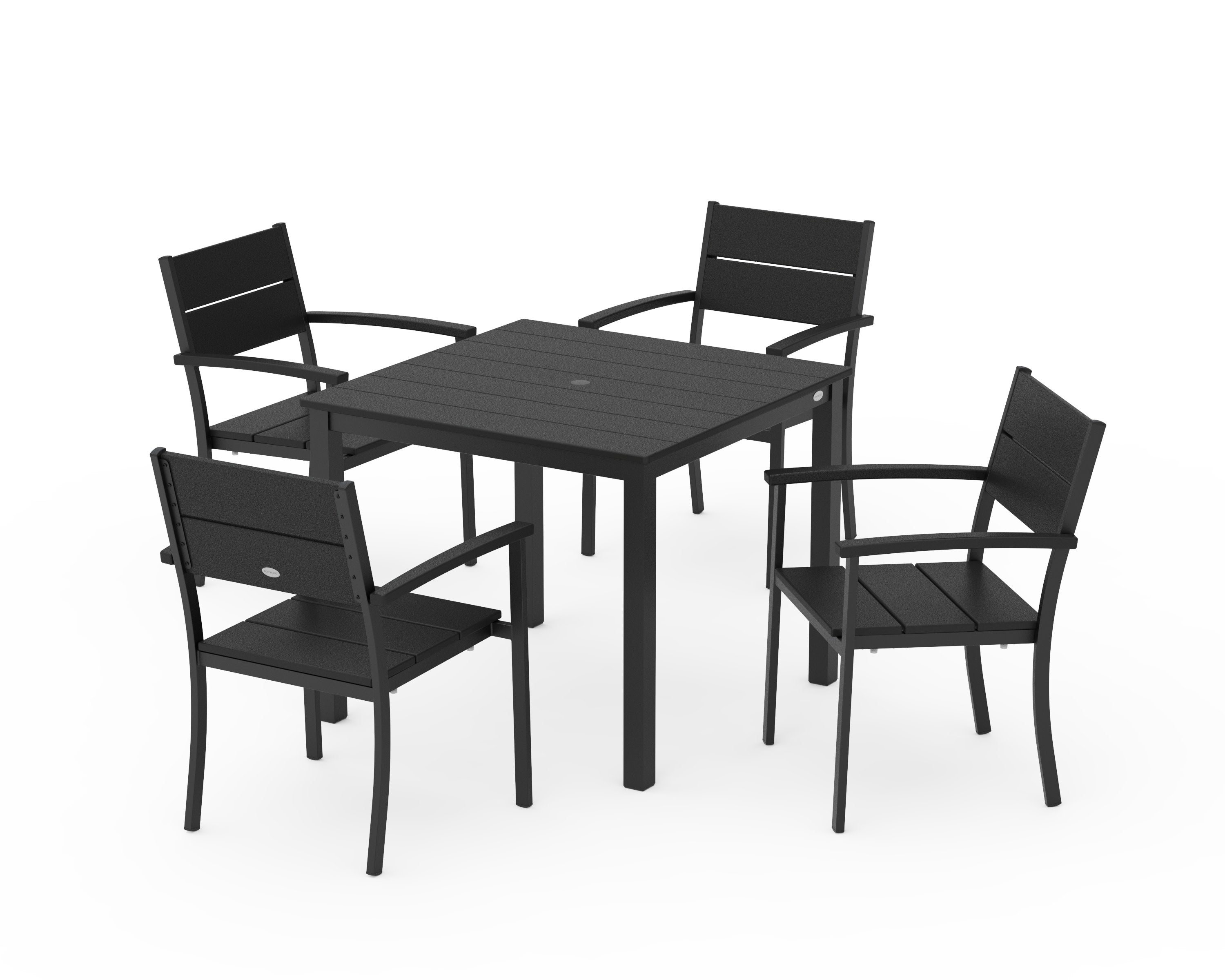 Main Street 5-Piece Dining Set in Black / Black