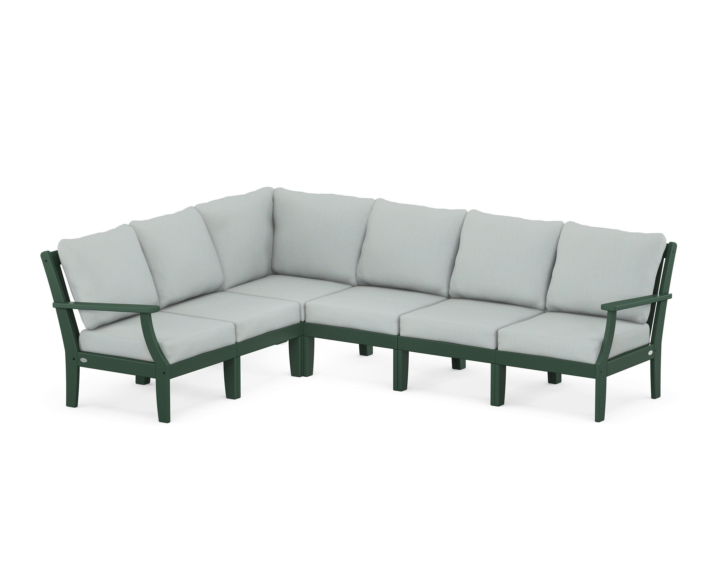 Braxton Modular 6-Piece Deep Seating Set in Green / Spa